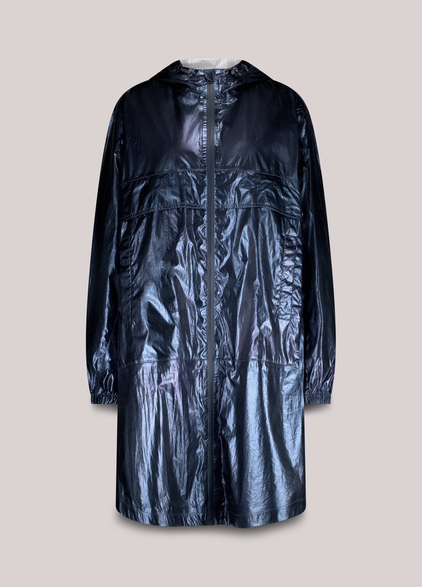 Metallic Regenjacke mit Aufbewahrungstasche
