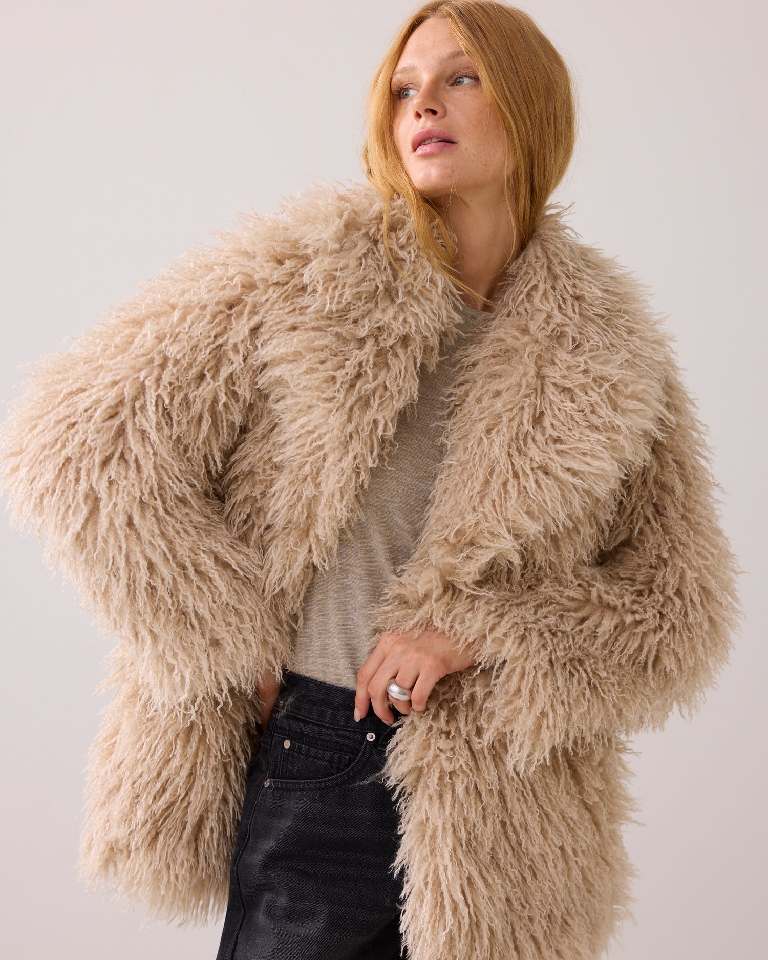 Afghaanse faux fur jas