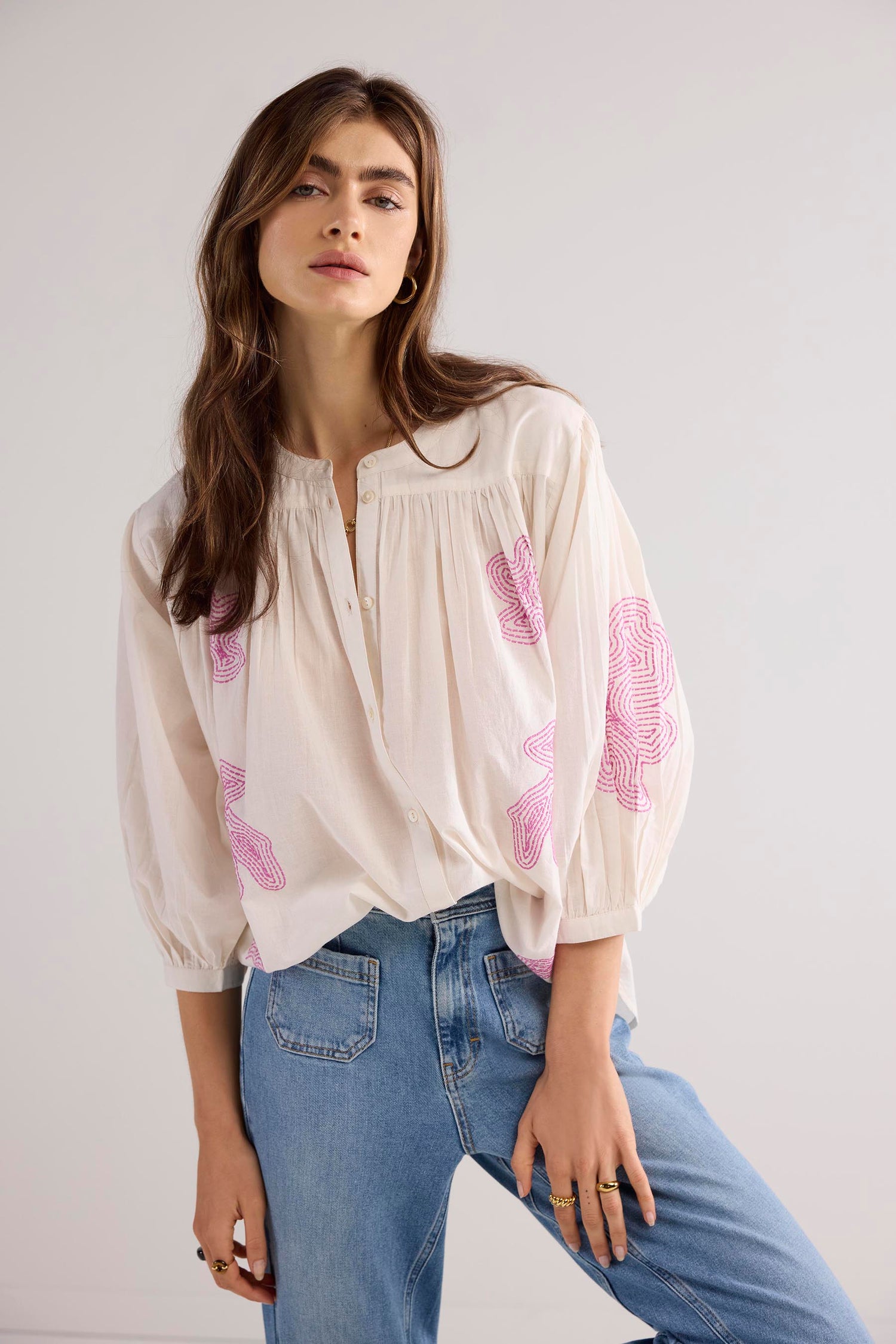 Oversize-Bluse Baumwoll-Voile