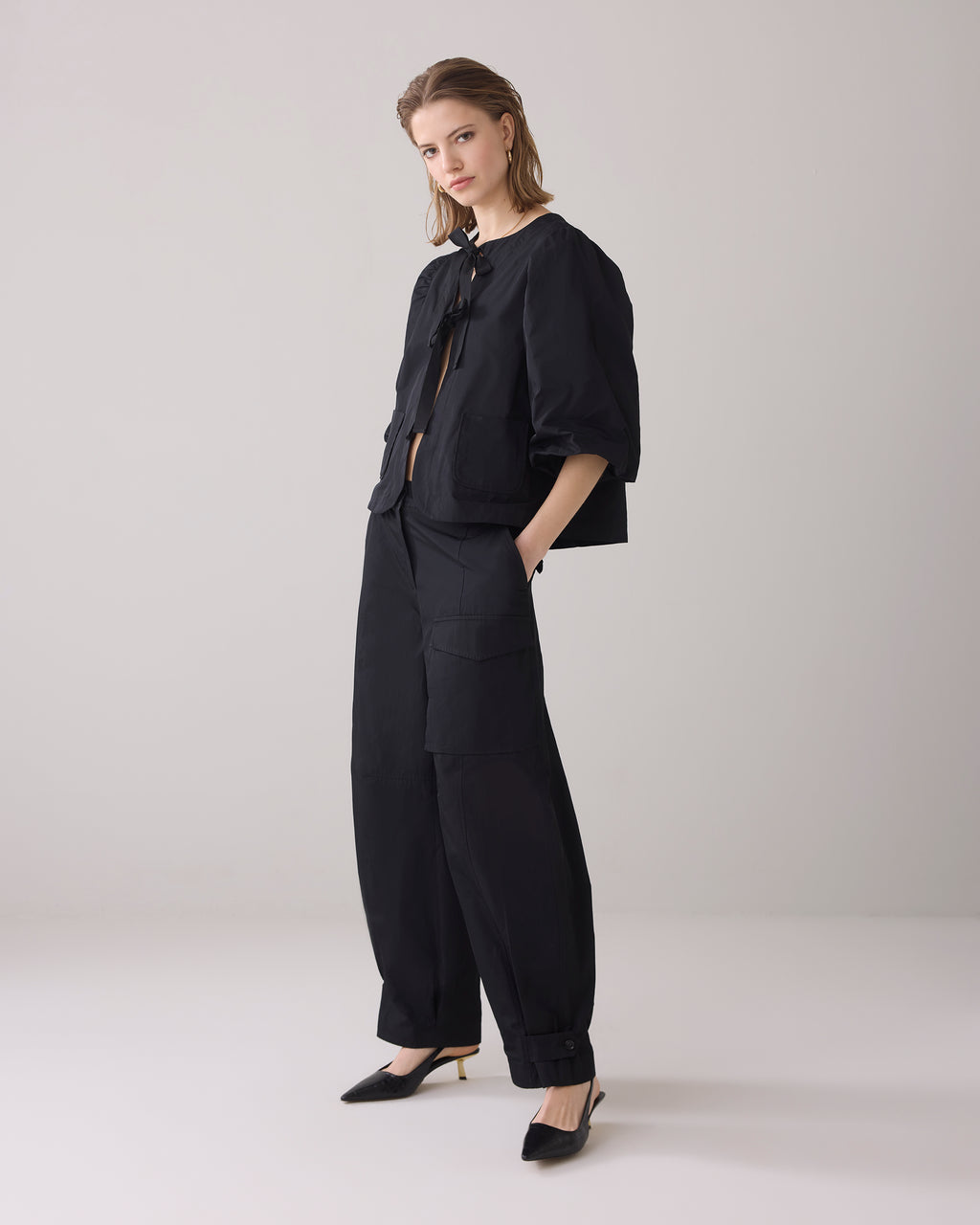 Blouse jacket with bow fastening – Summum