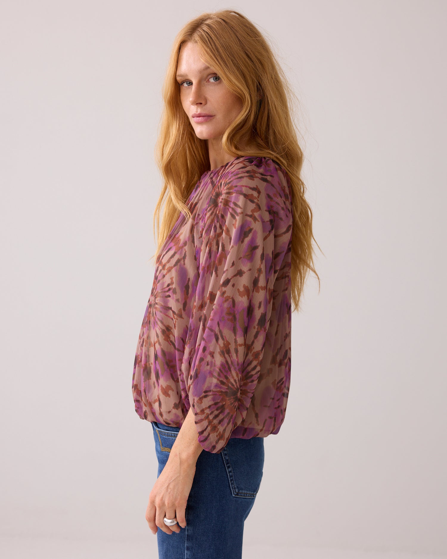 Transparante top met print