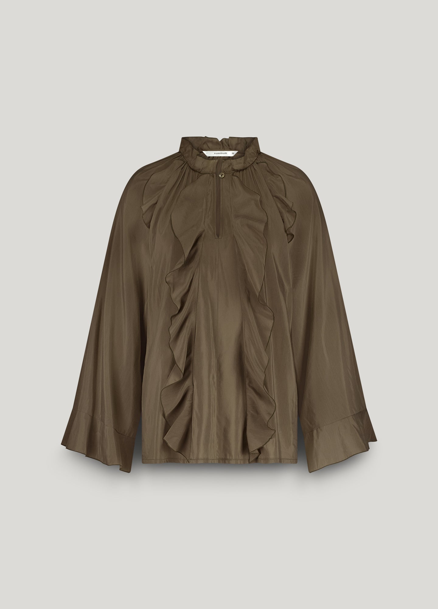 Glanzende top met ruches