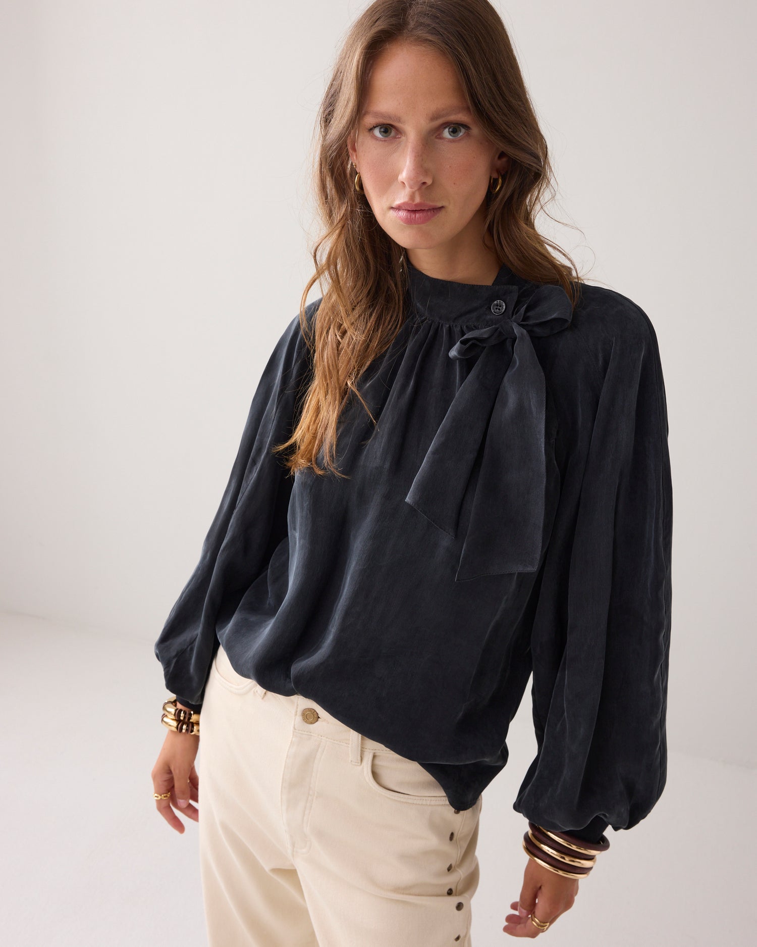 Wijde bowtie top