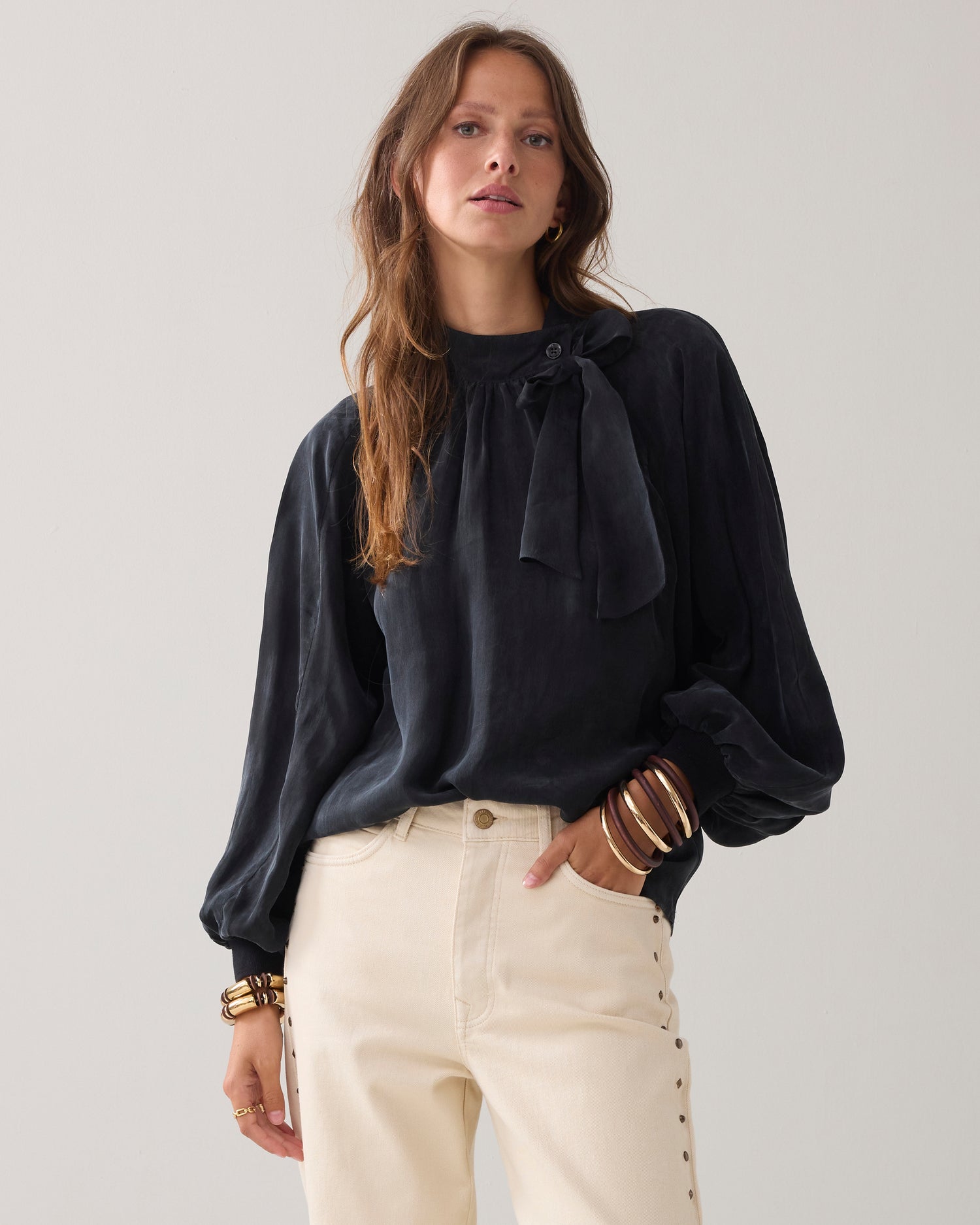 Wijde bowtie top