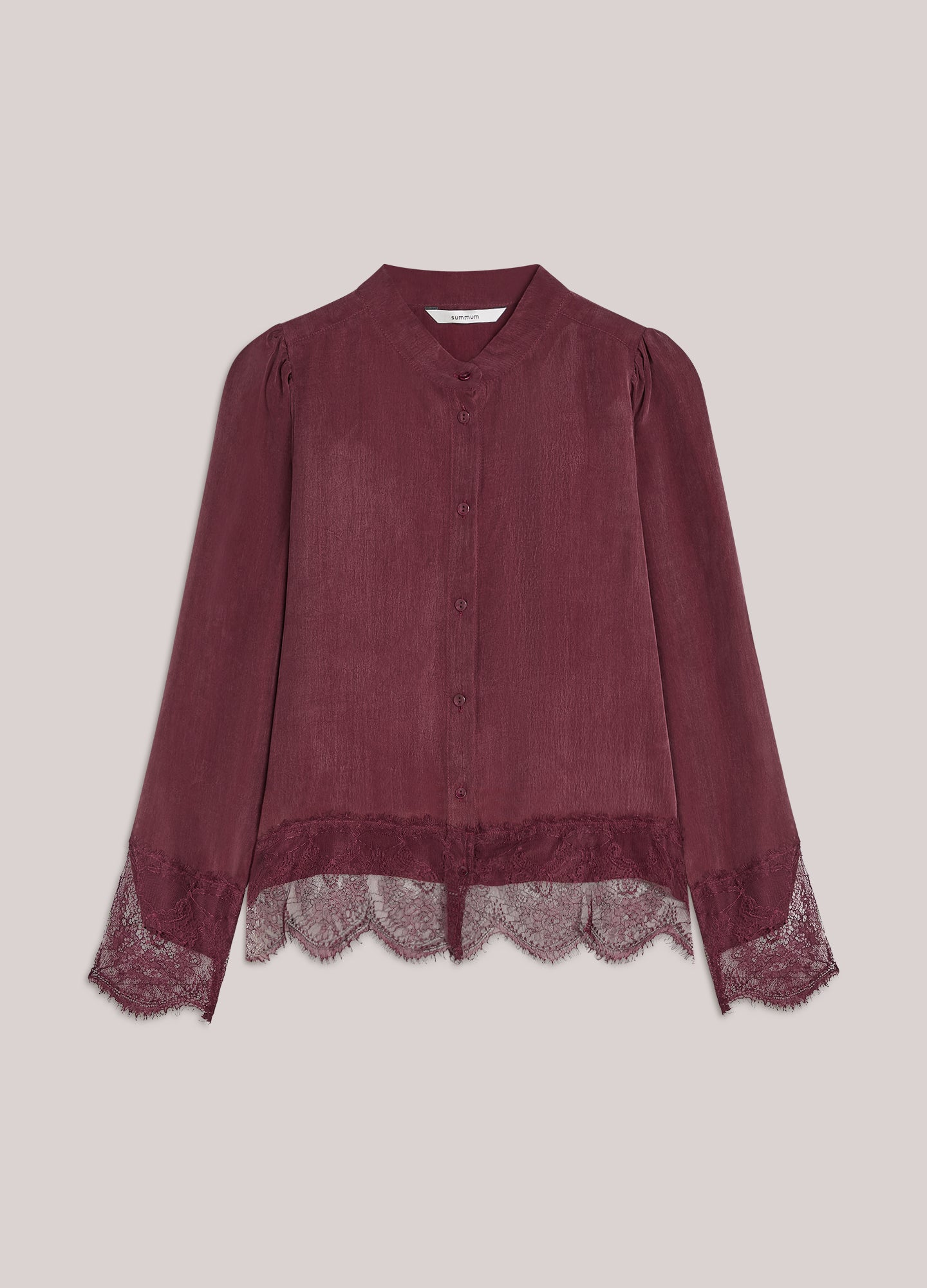 Cupro blouse with lace