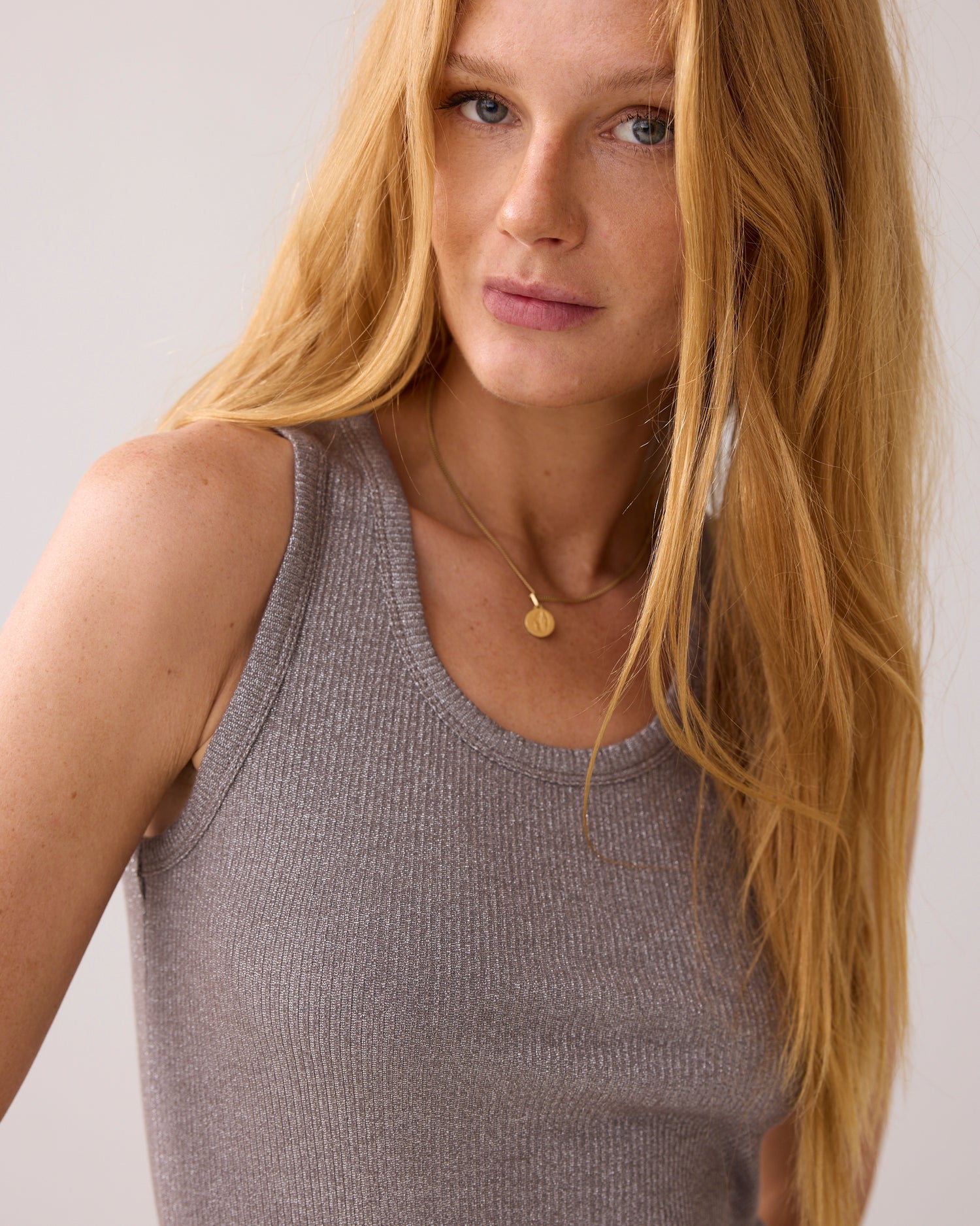 Tanktop mit U-Boot-Ausschnitt Lurex
