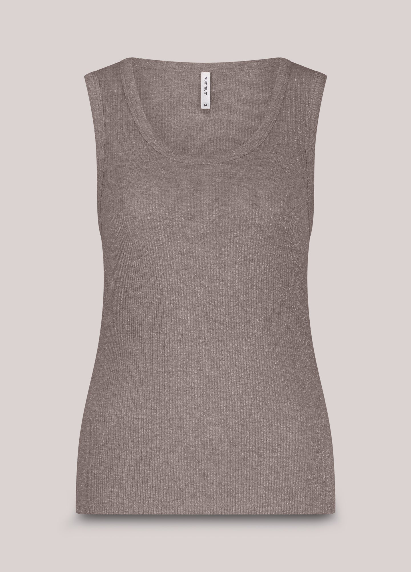 U-hals tanktop lurex