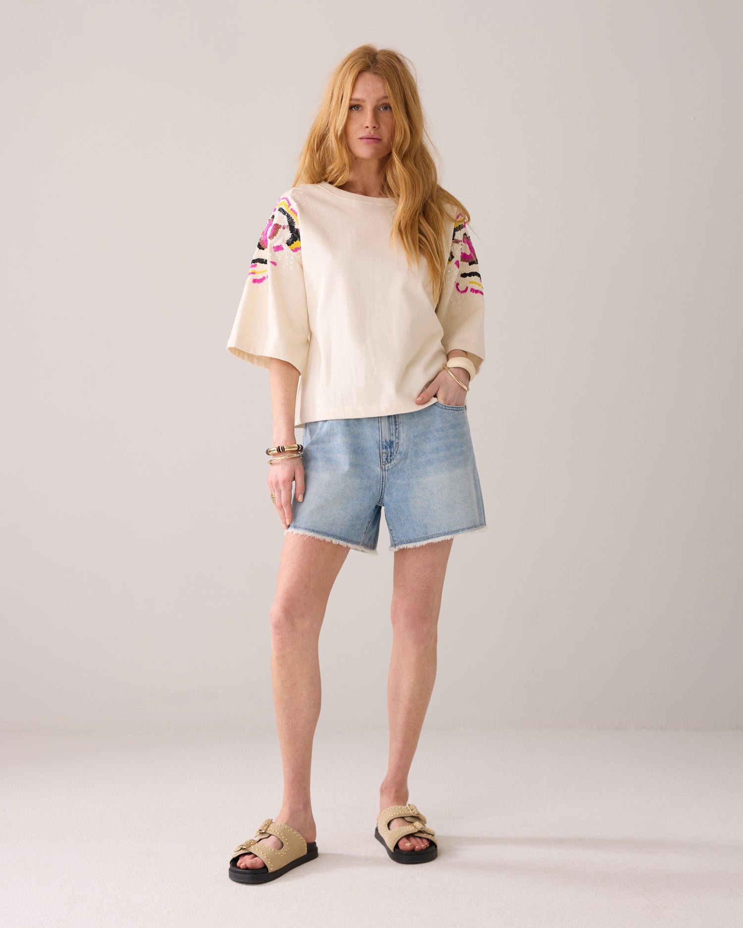 Handbestickter boxy Sweater
