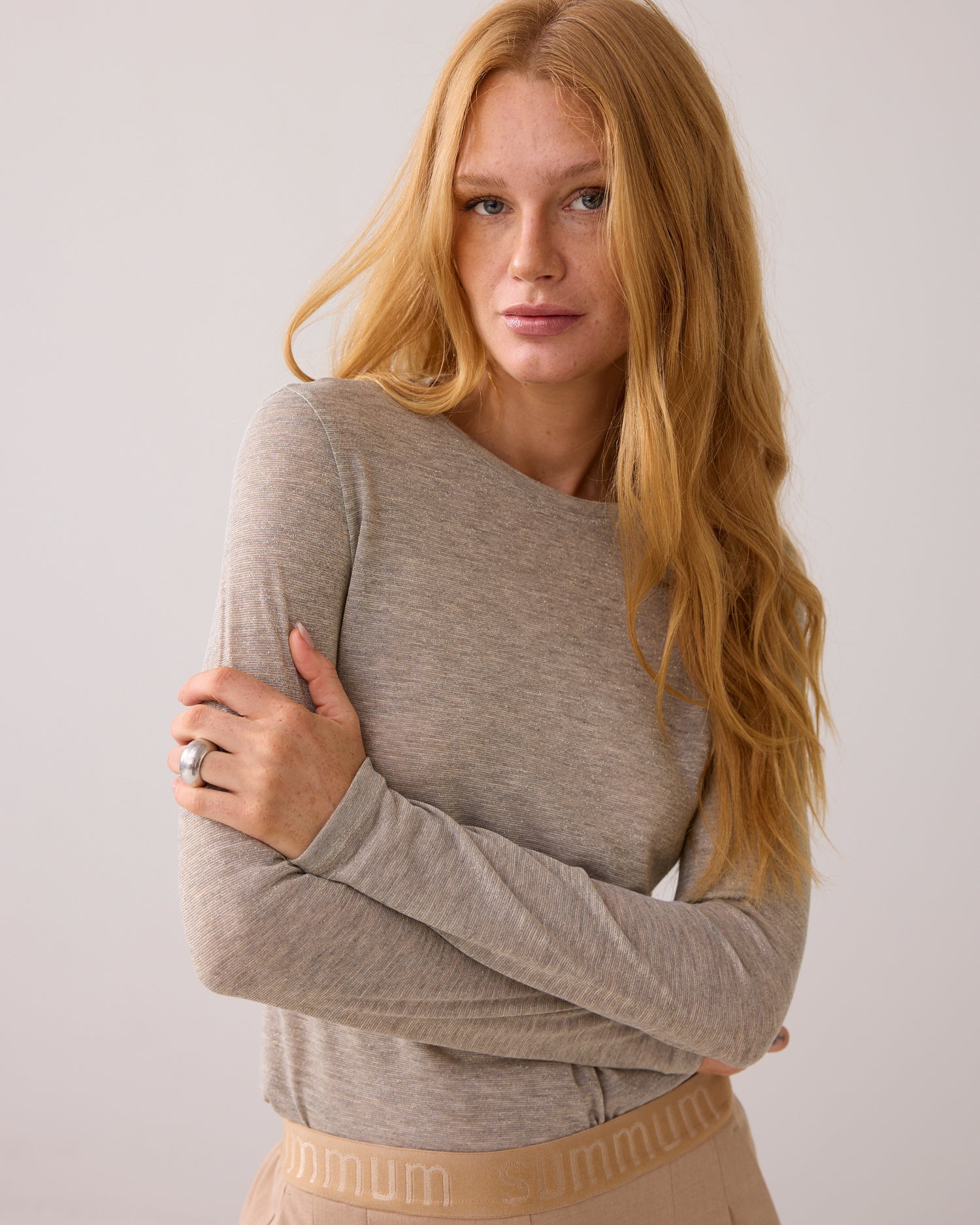 Fitted Longsleeve aus italienischem Stoff