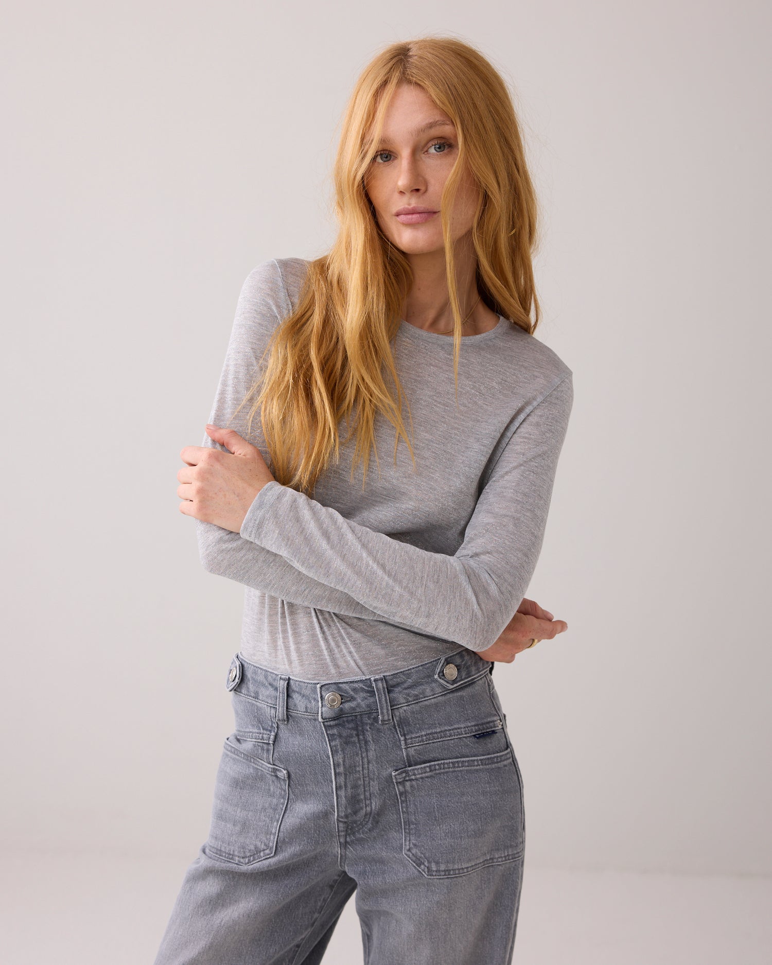 Fitted Longsleeve aus italienischem Stoff