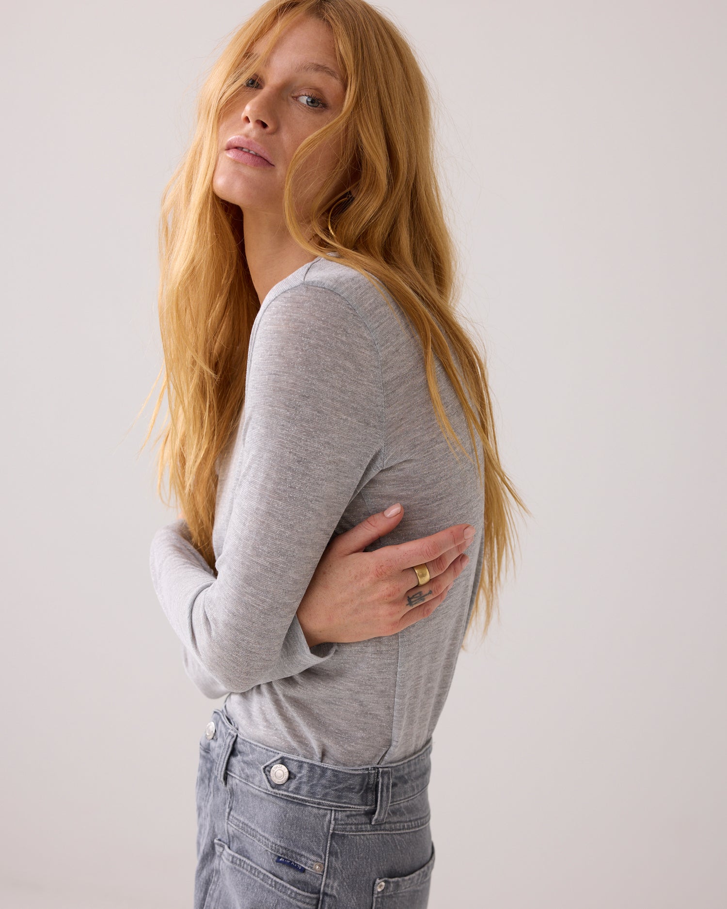 Fitted Longsleeve aus italienischem Stoff