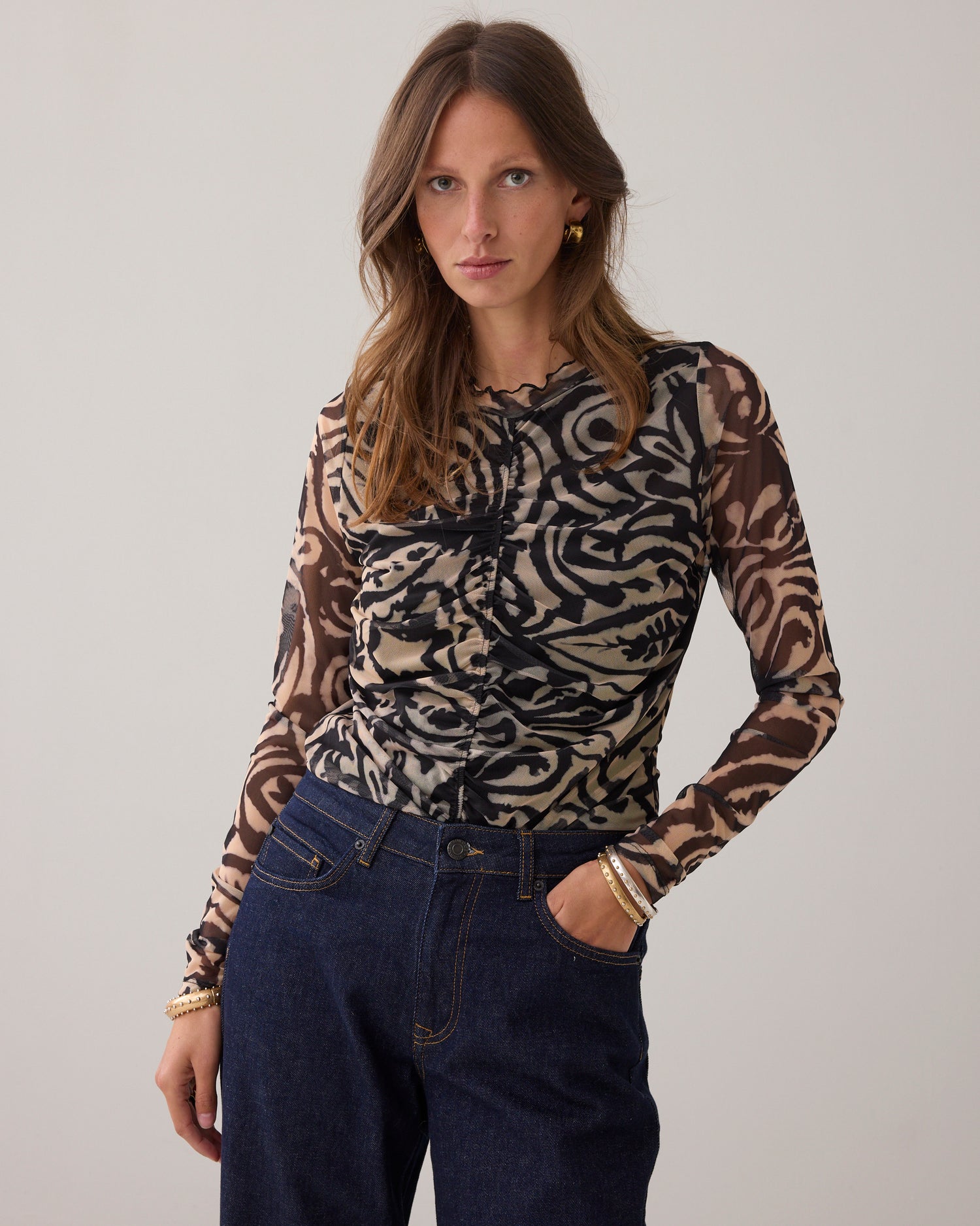 Feminines Mesh-Oberteil