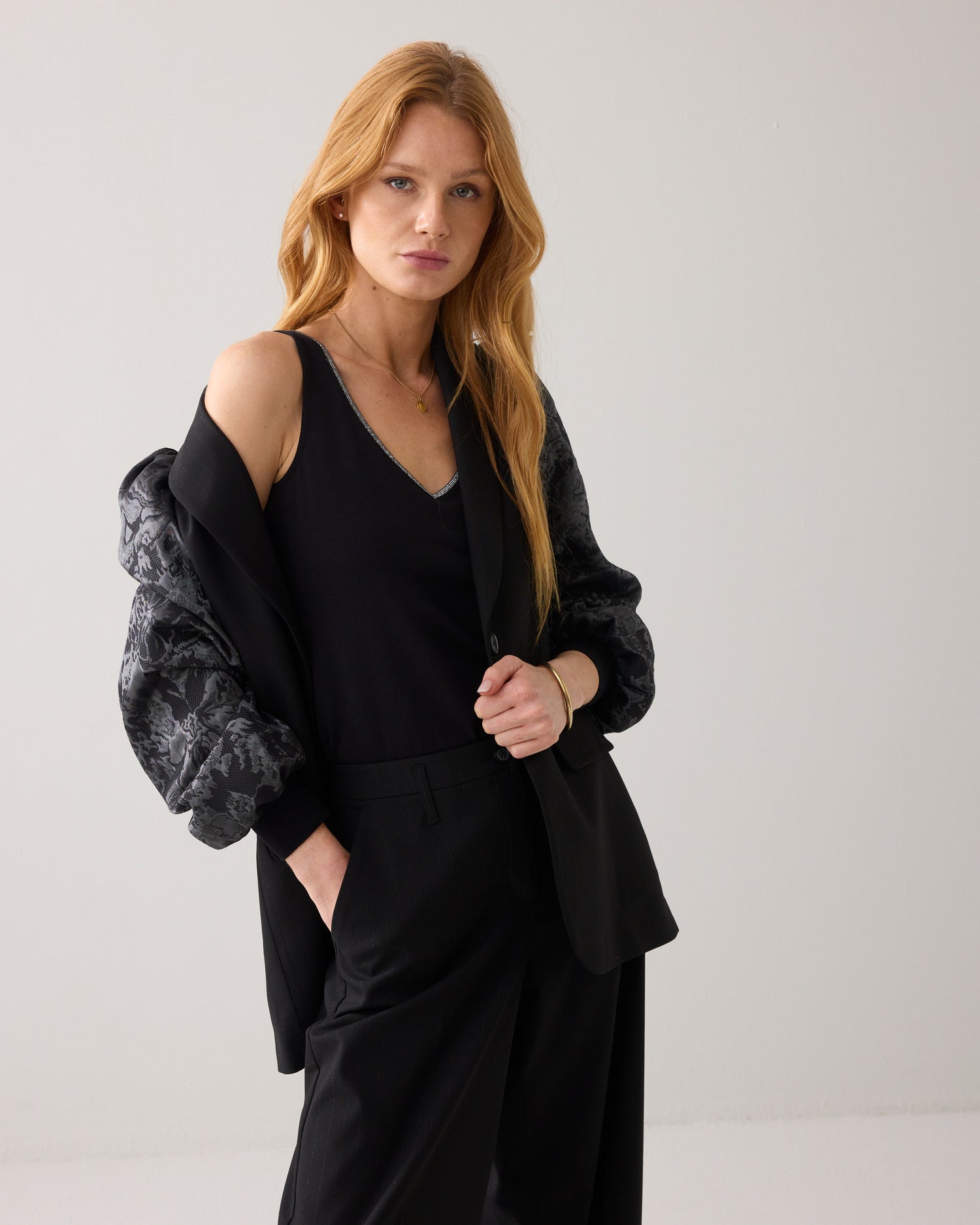 Reversible Singlet mit Glitzerbesatz