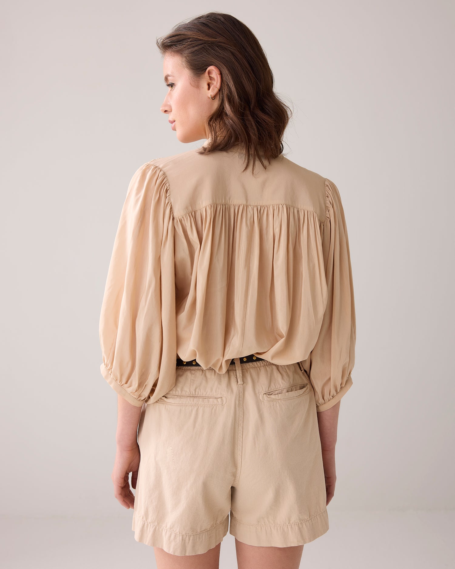 Linen-blend shorts
