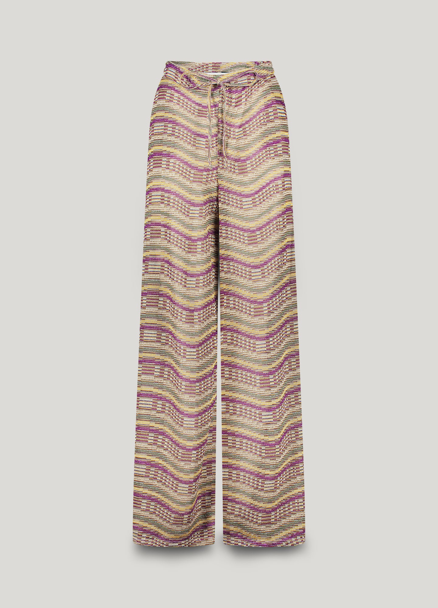 Wide trousers in Italian jacquard fabric