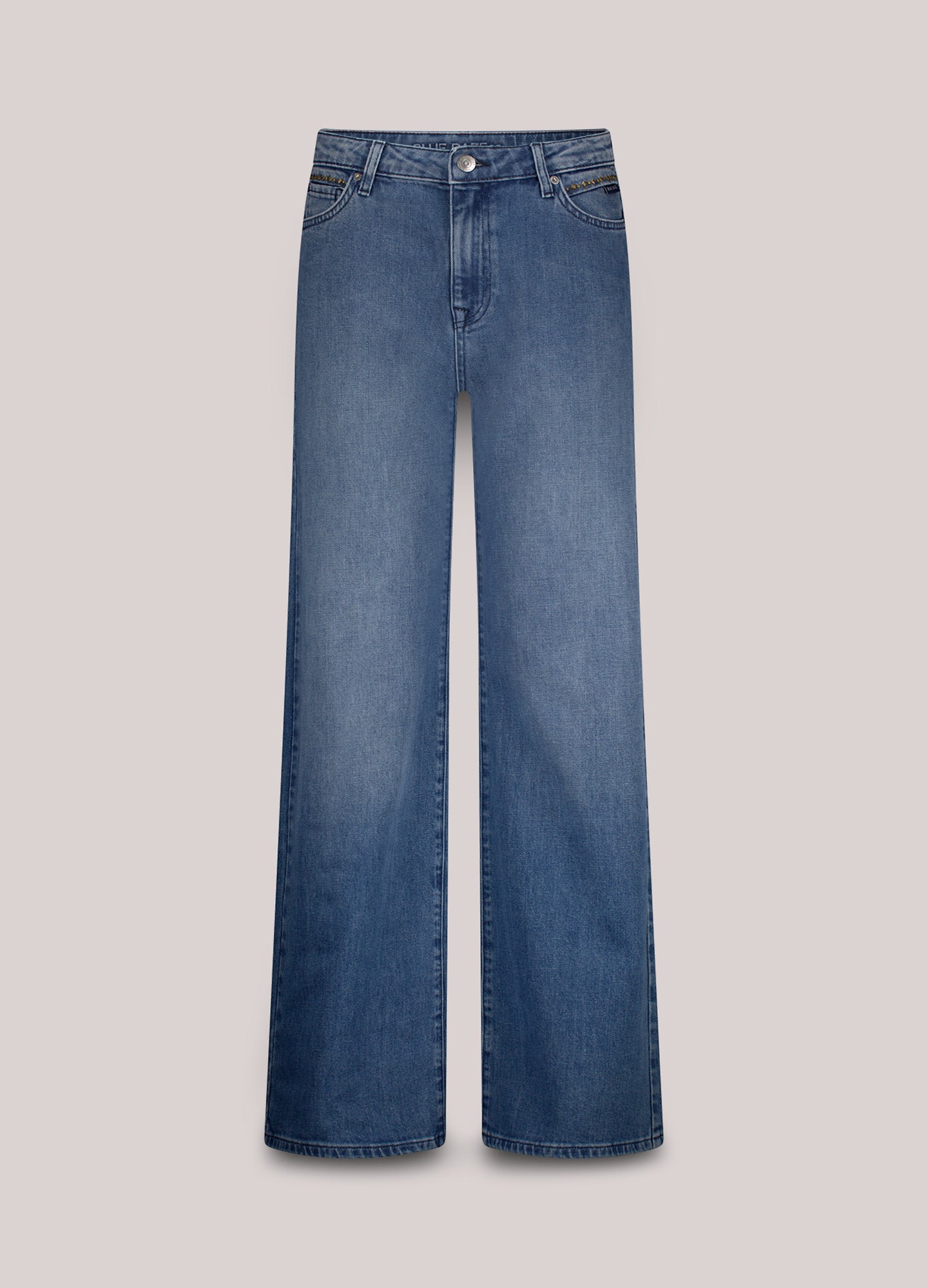 Stonewash Denim mit weitem Bein