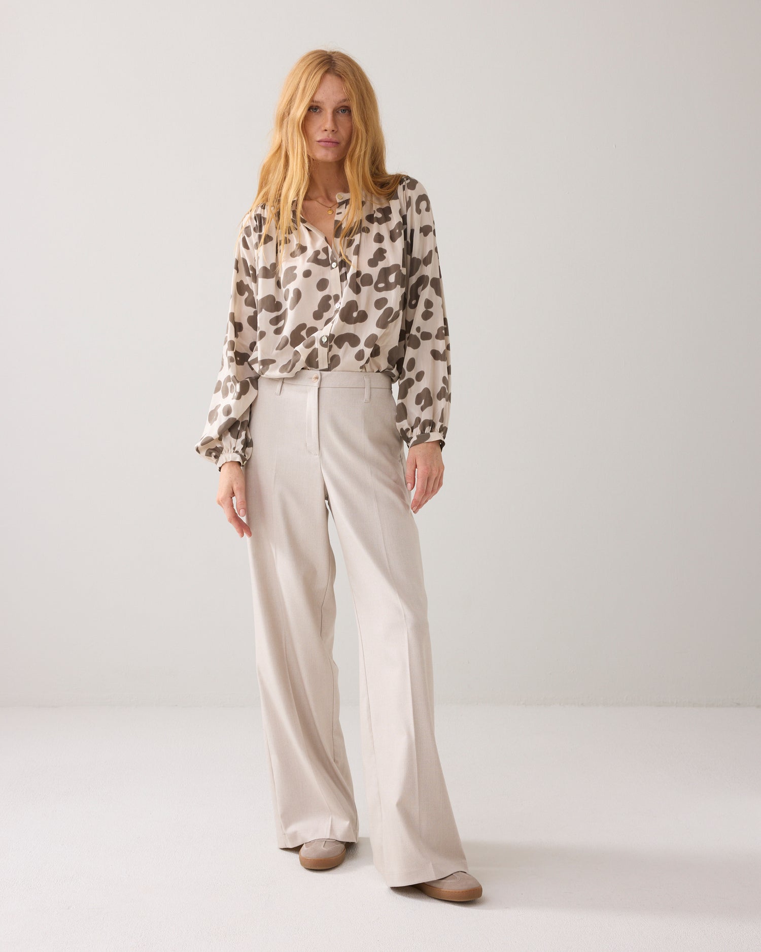 Flanellhose mit weitem Bein