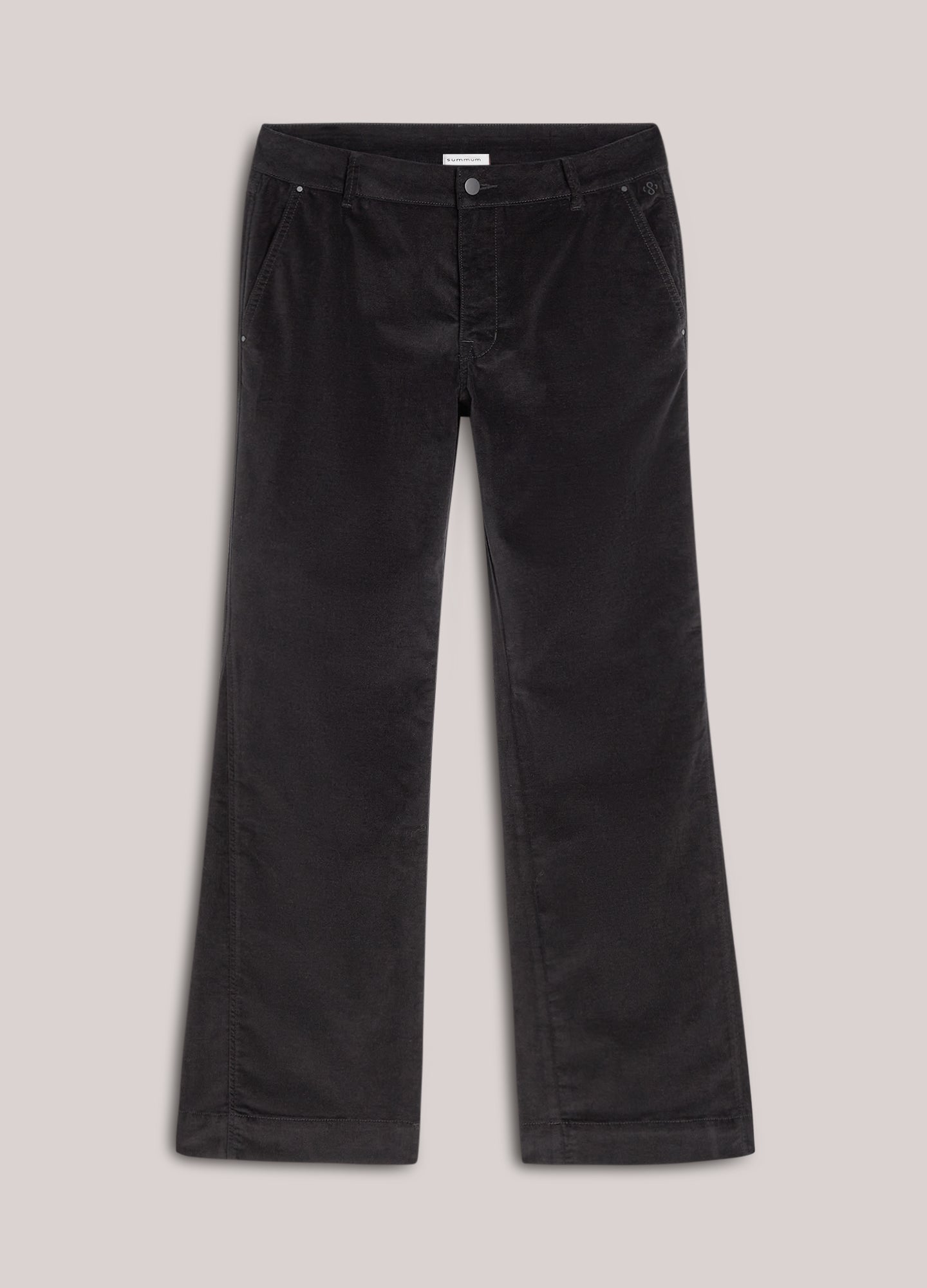 Flared broek velvet finish
