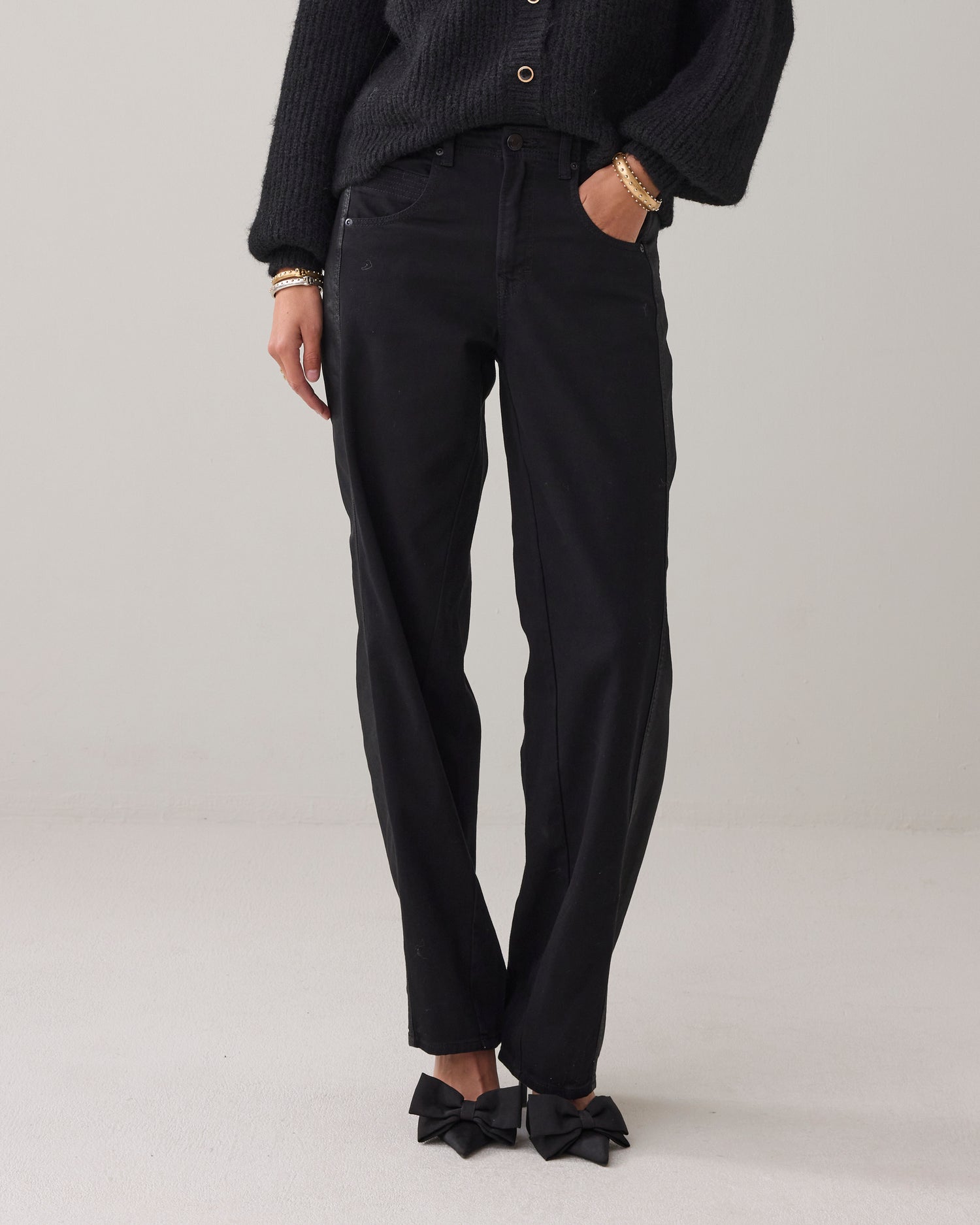 Baggy straight fit broek