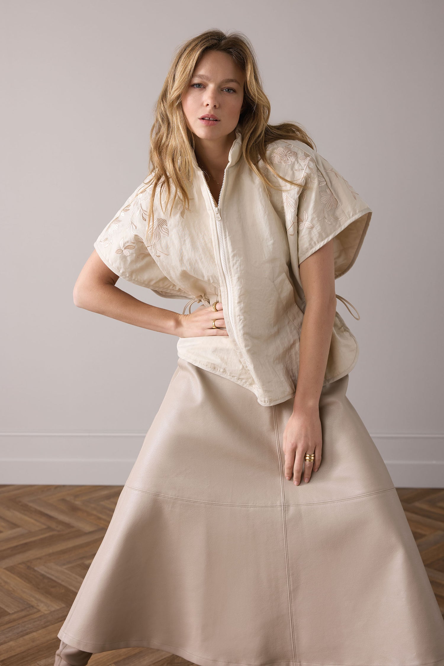 Faux leather skirt