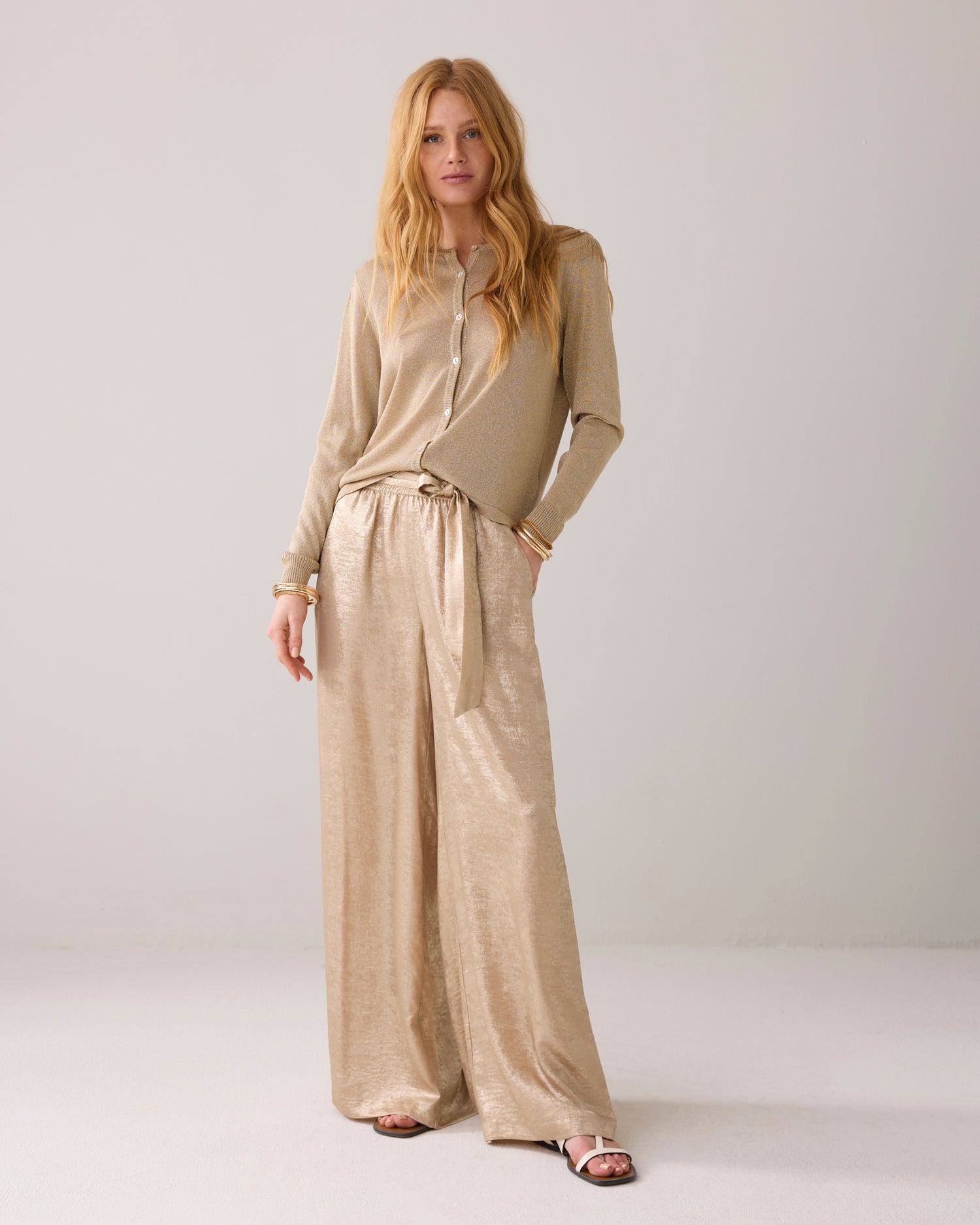 Feinstrickjacke mit Lurex