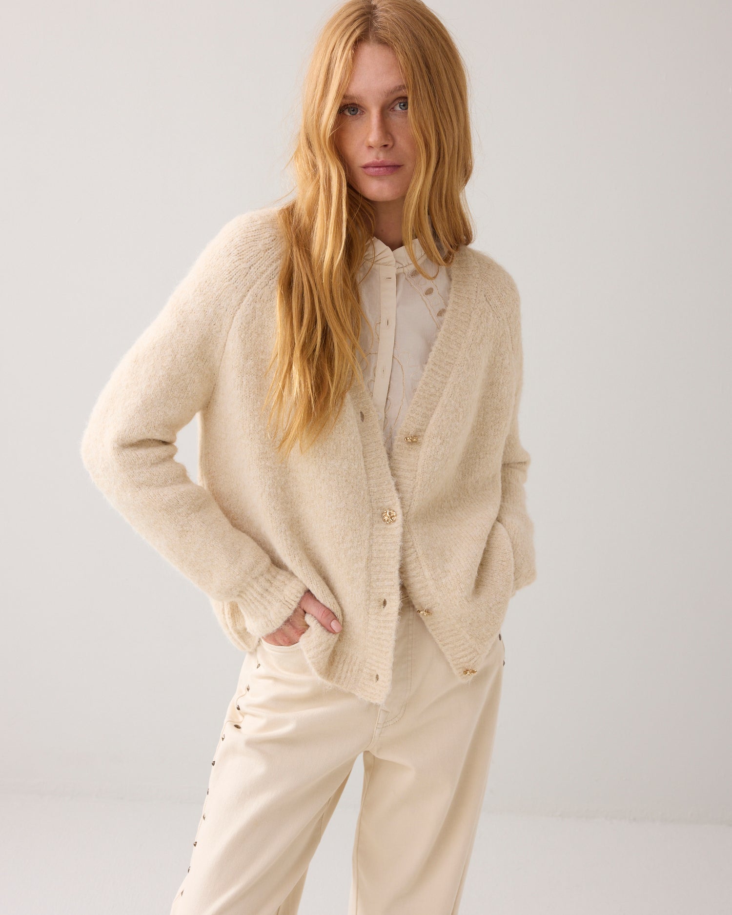 Oversized vest met fancy knopen