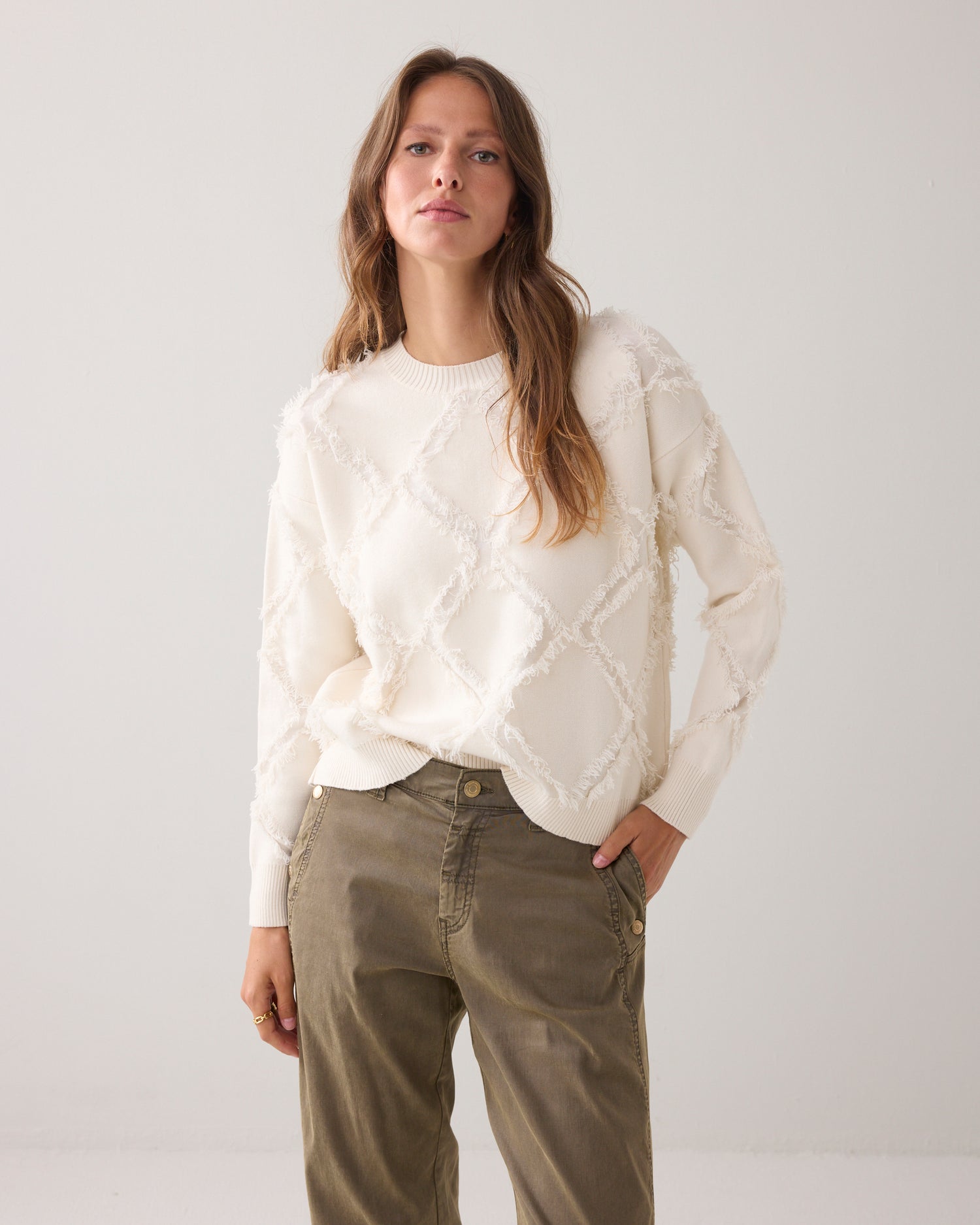 Pullover mit eingestricktem Karomuster