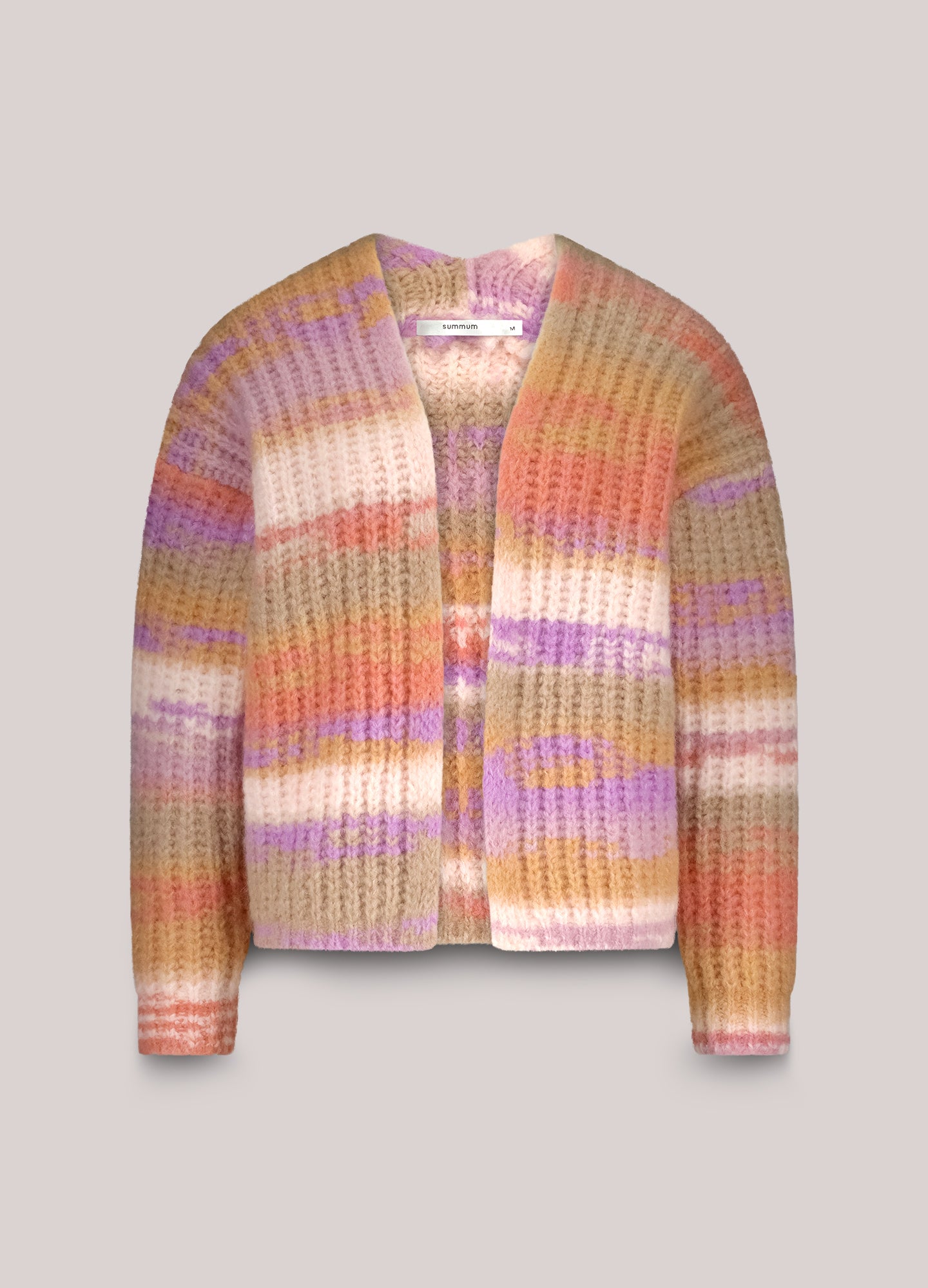 Strickjacke aus mehrfarbigem italienischem Garn