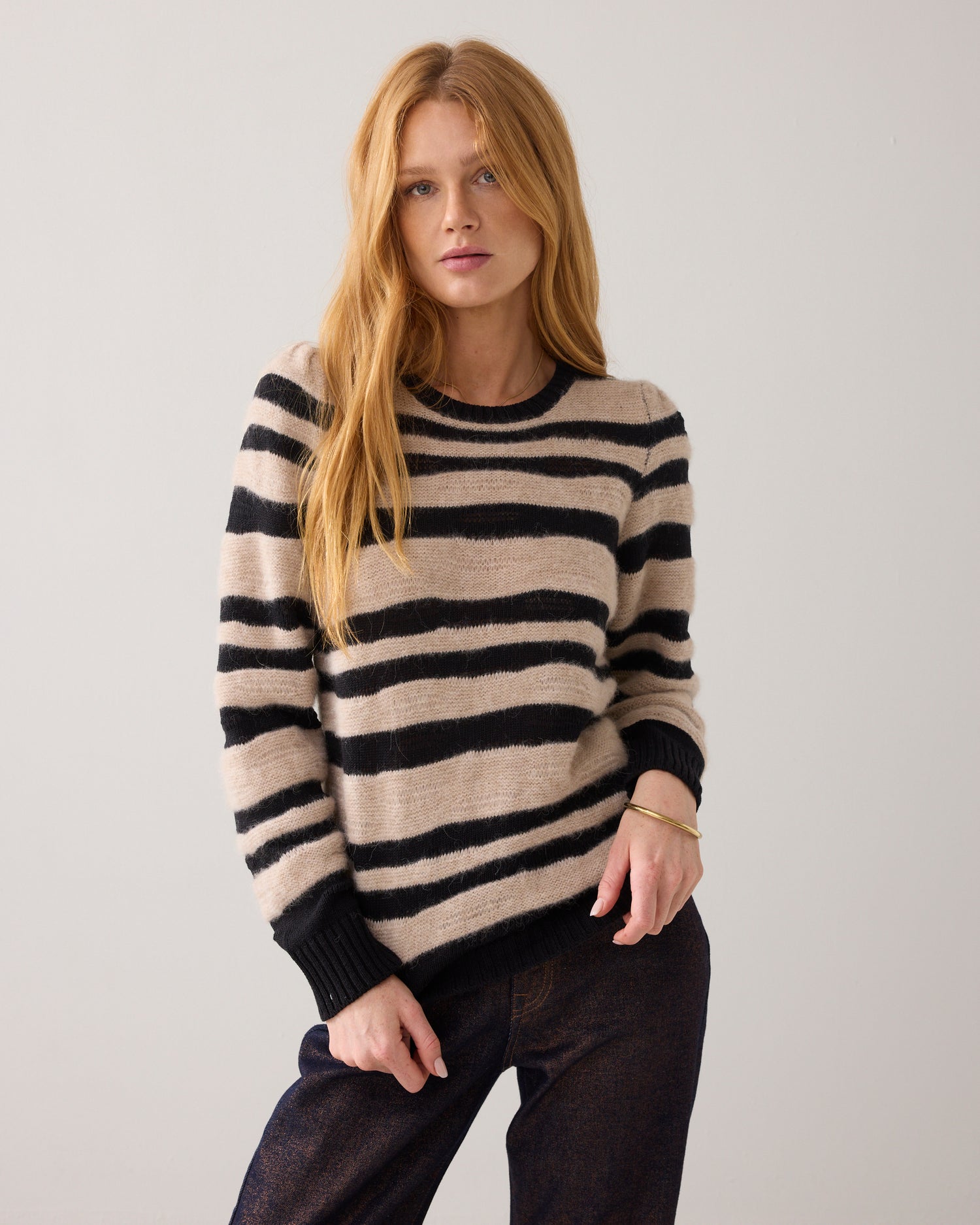Gestreifter Pullover Alpakablend
