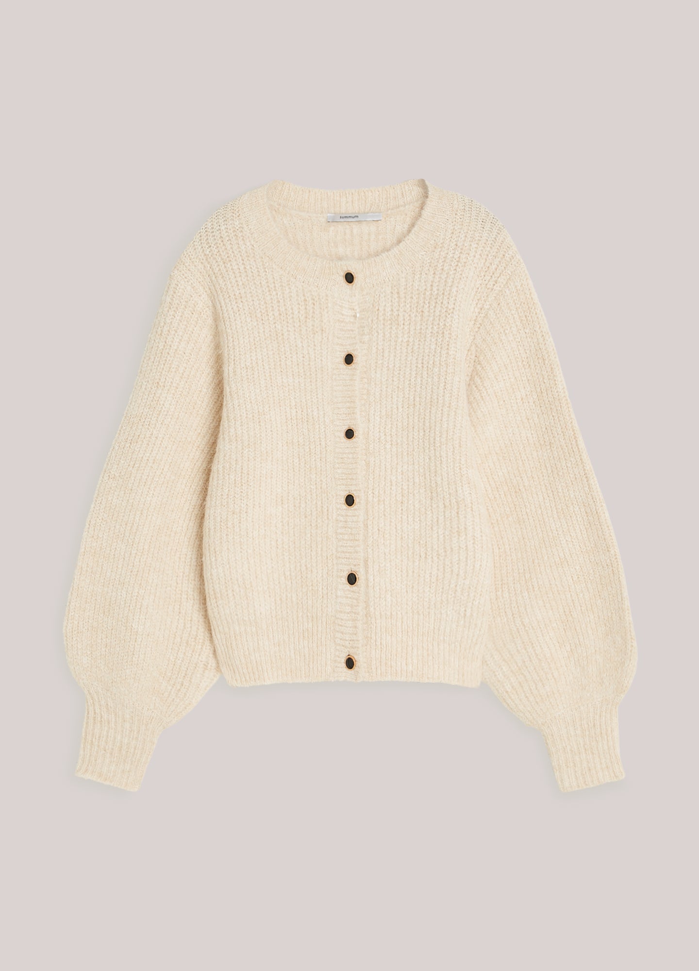 Strickjacke mit großem Puffärmel