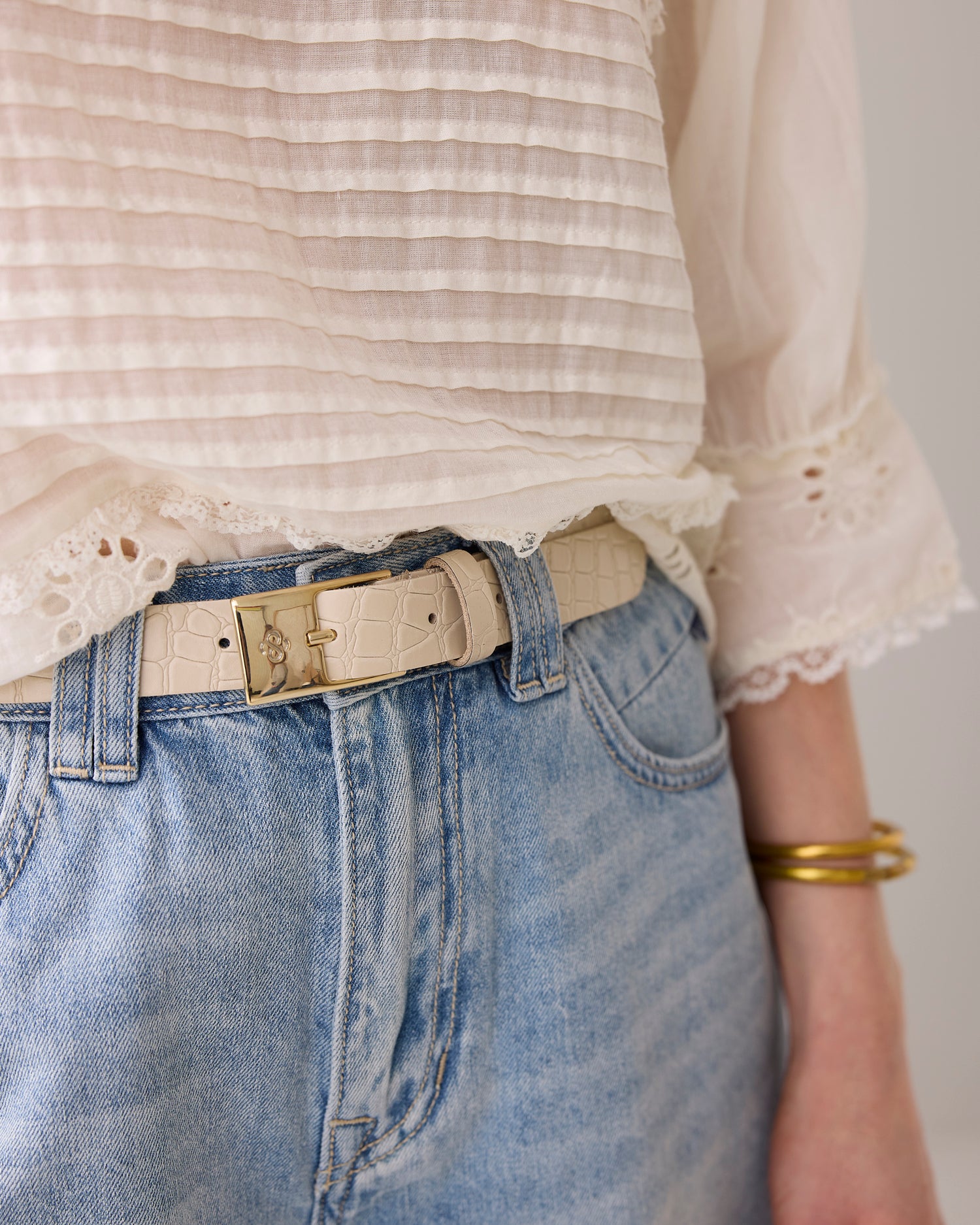 Leren riem croco