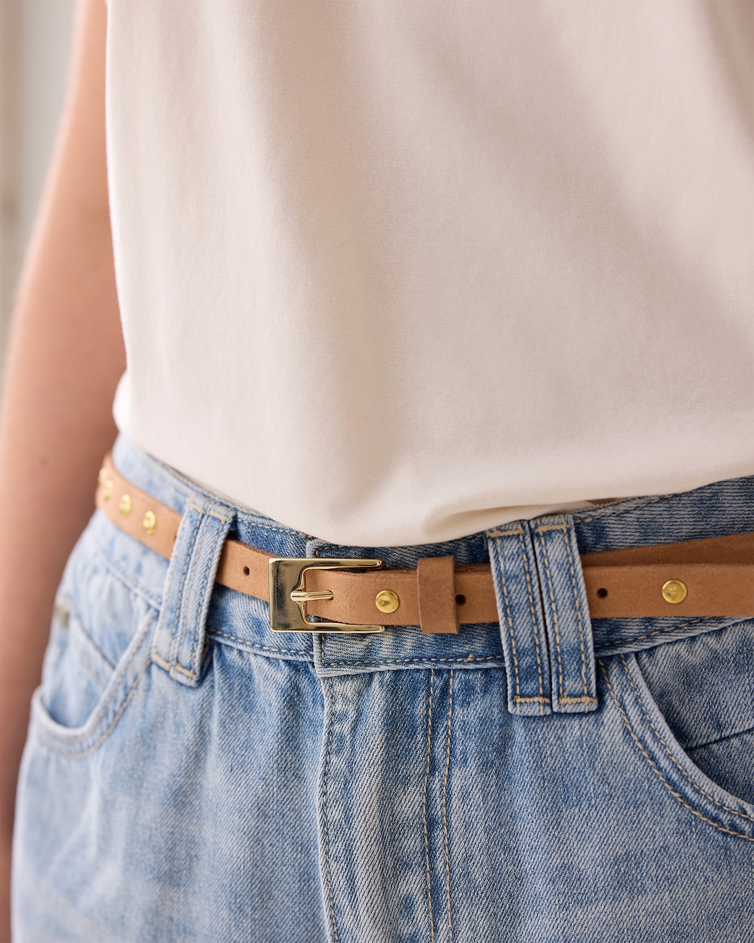 Smalle riem met studs