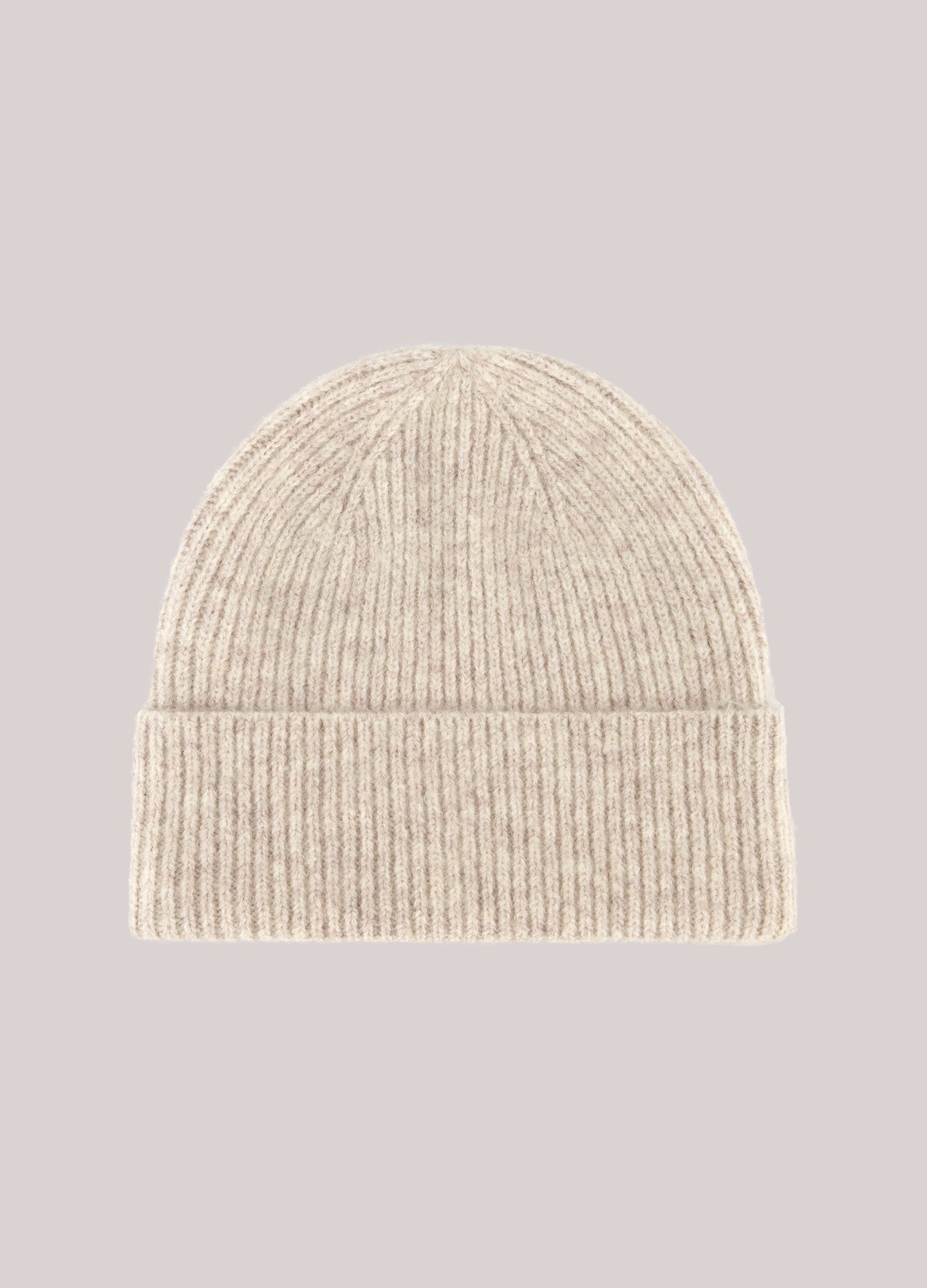 Gebreide beanie met omslag