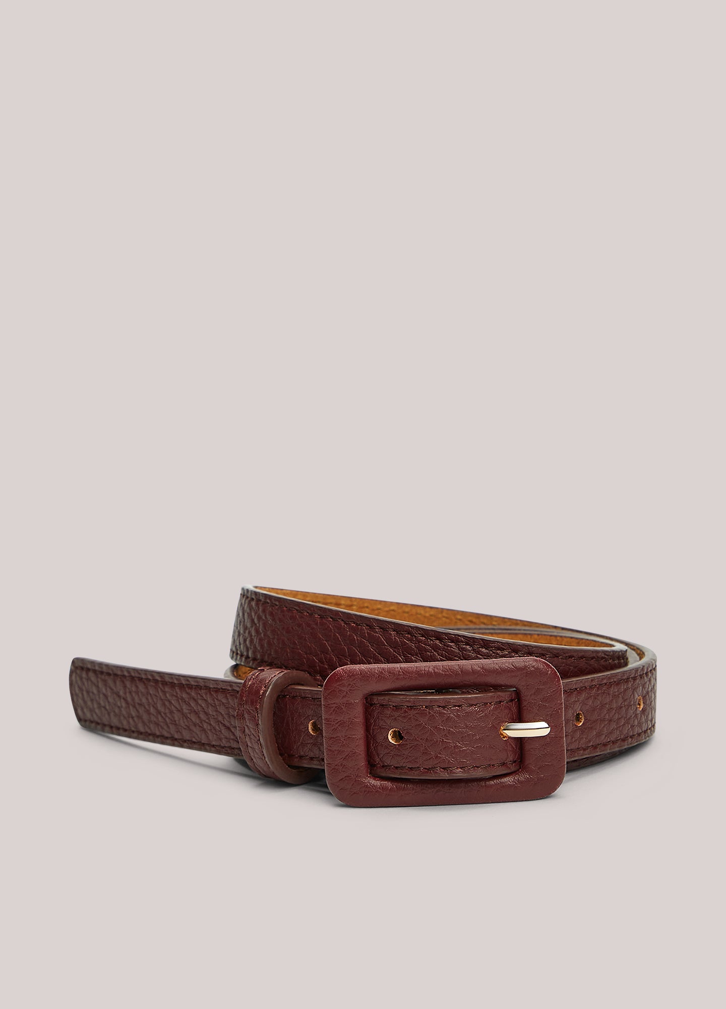 Narrow leather belt