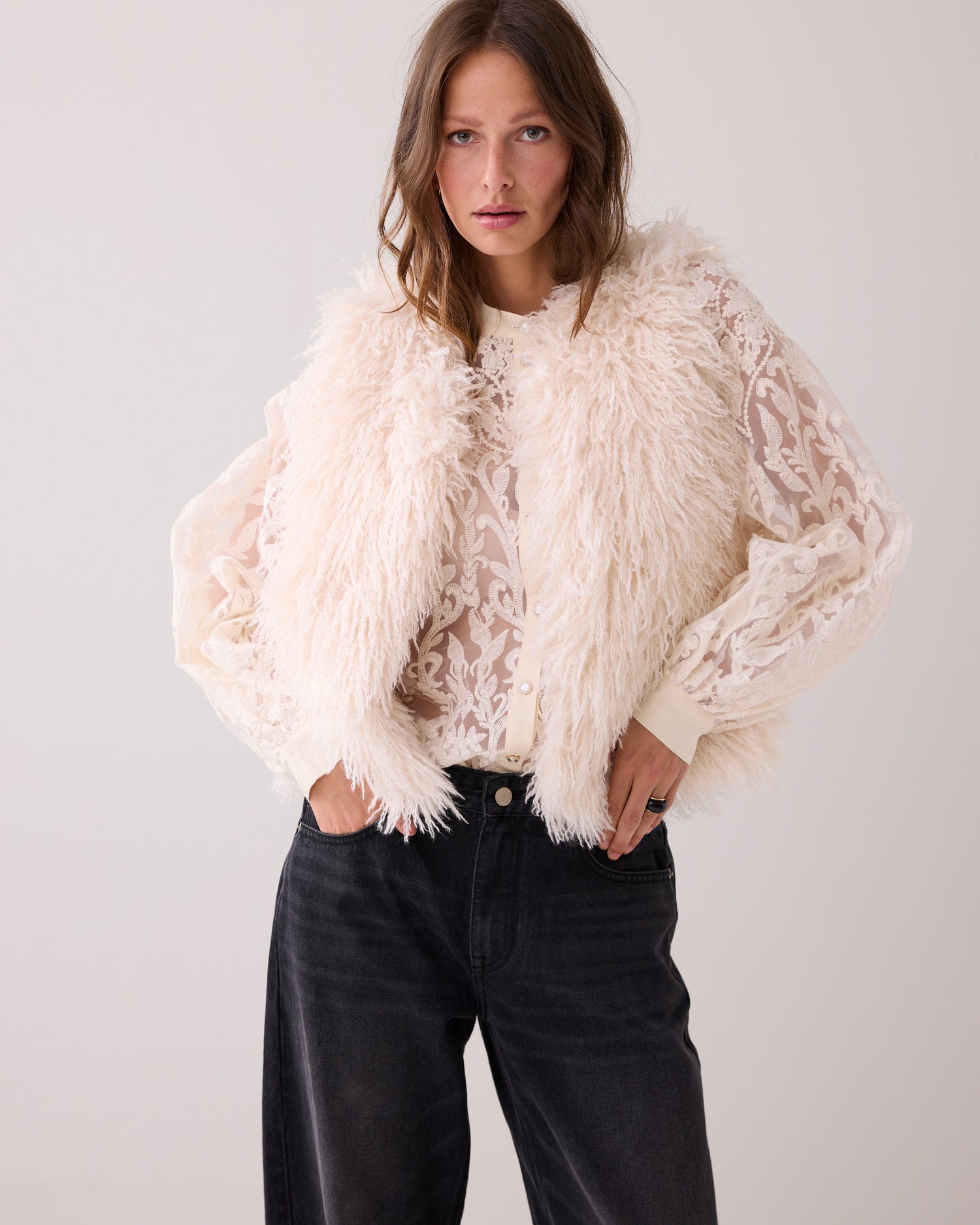 Afghaanse faux fur gilet