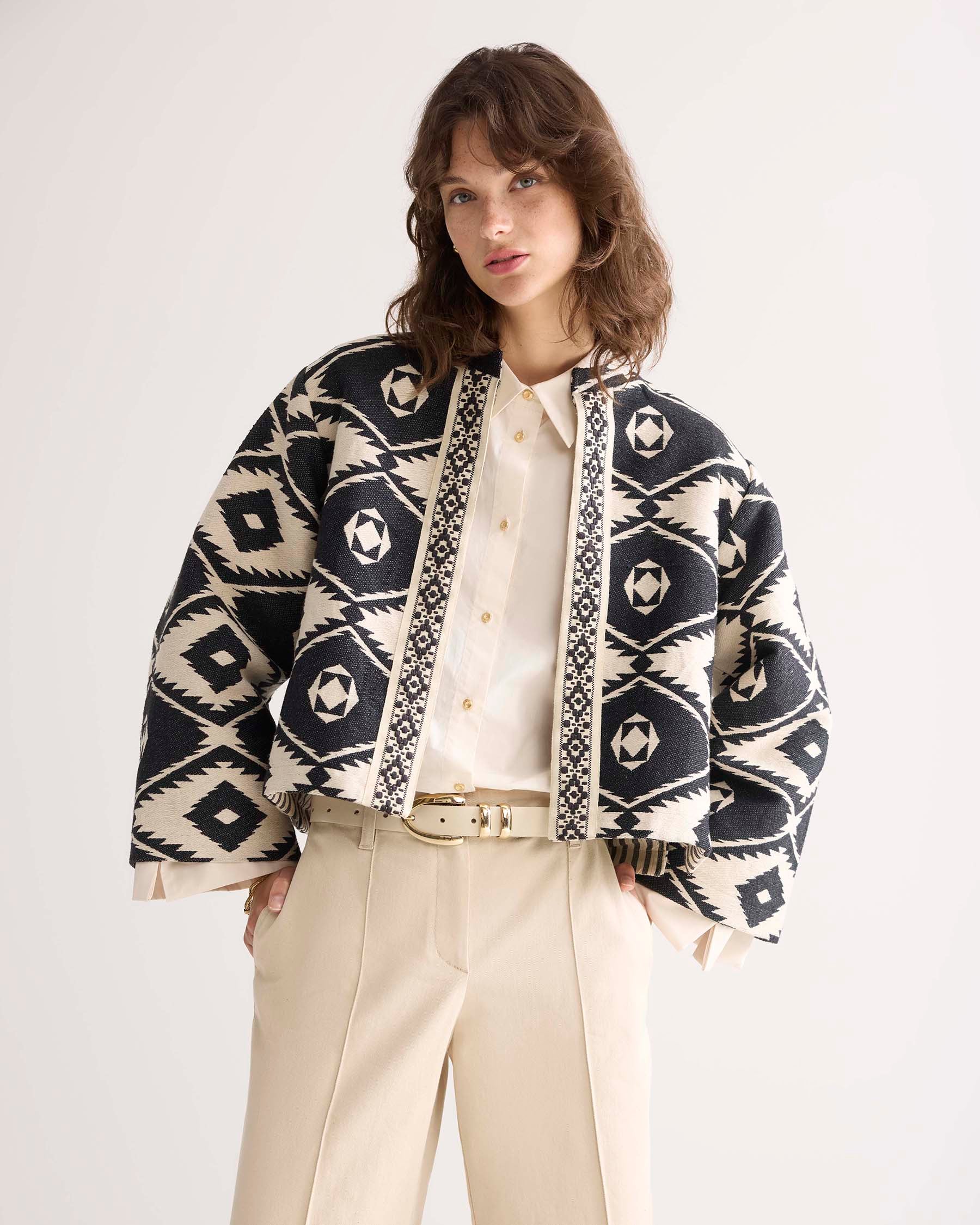 gakkin 墨小菊 CHRYSANTHEMUMS MELANGE JACKET 墨小菊 CHRYSANTHEMUMS MELANGE JACKET – GXX