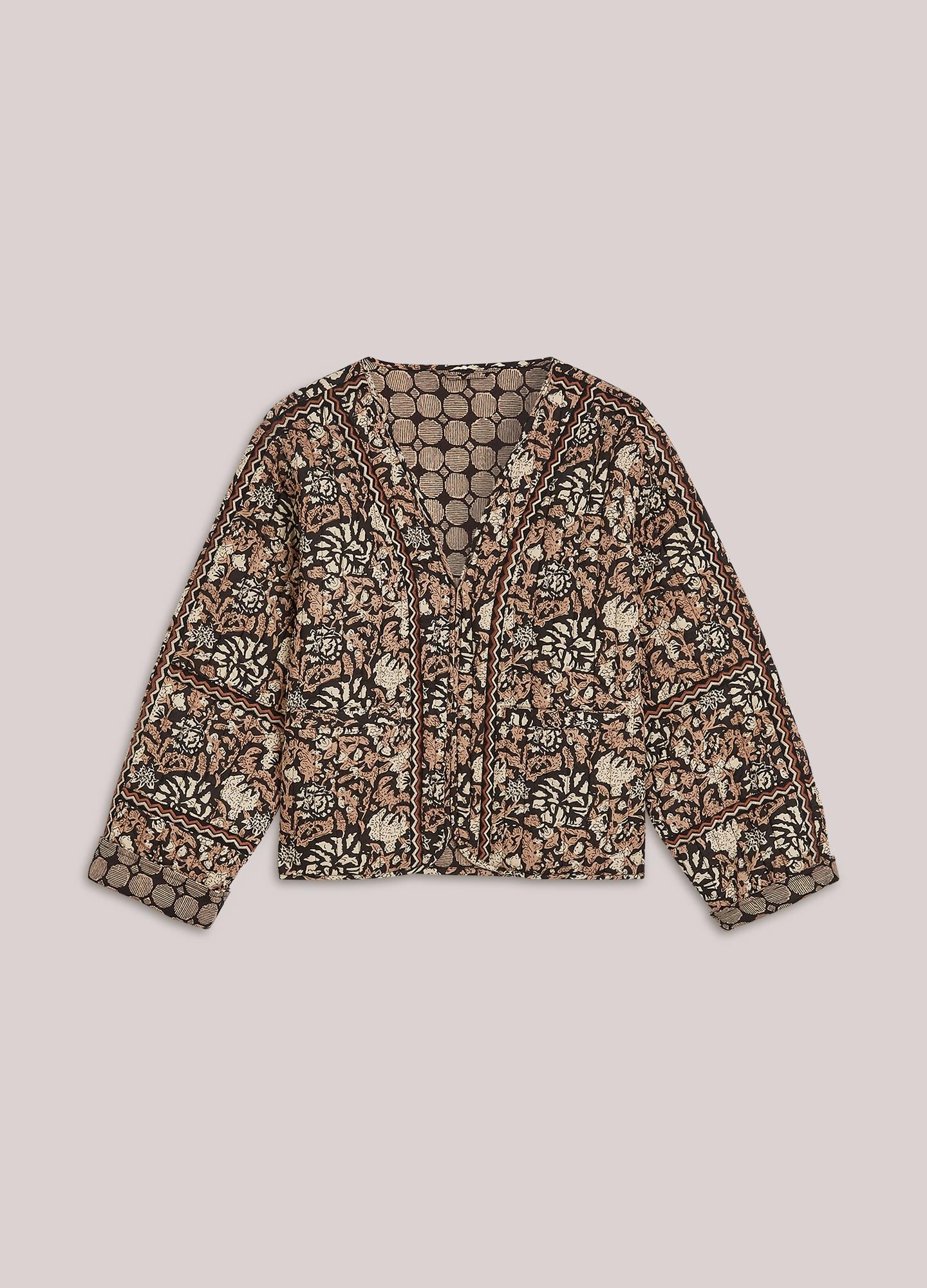 Reversible Kimono jacket in block print