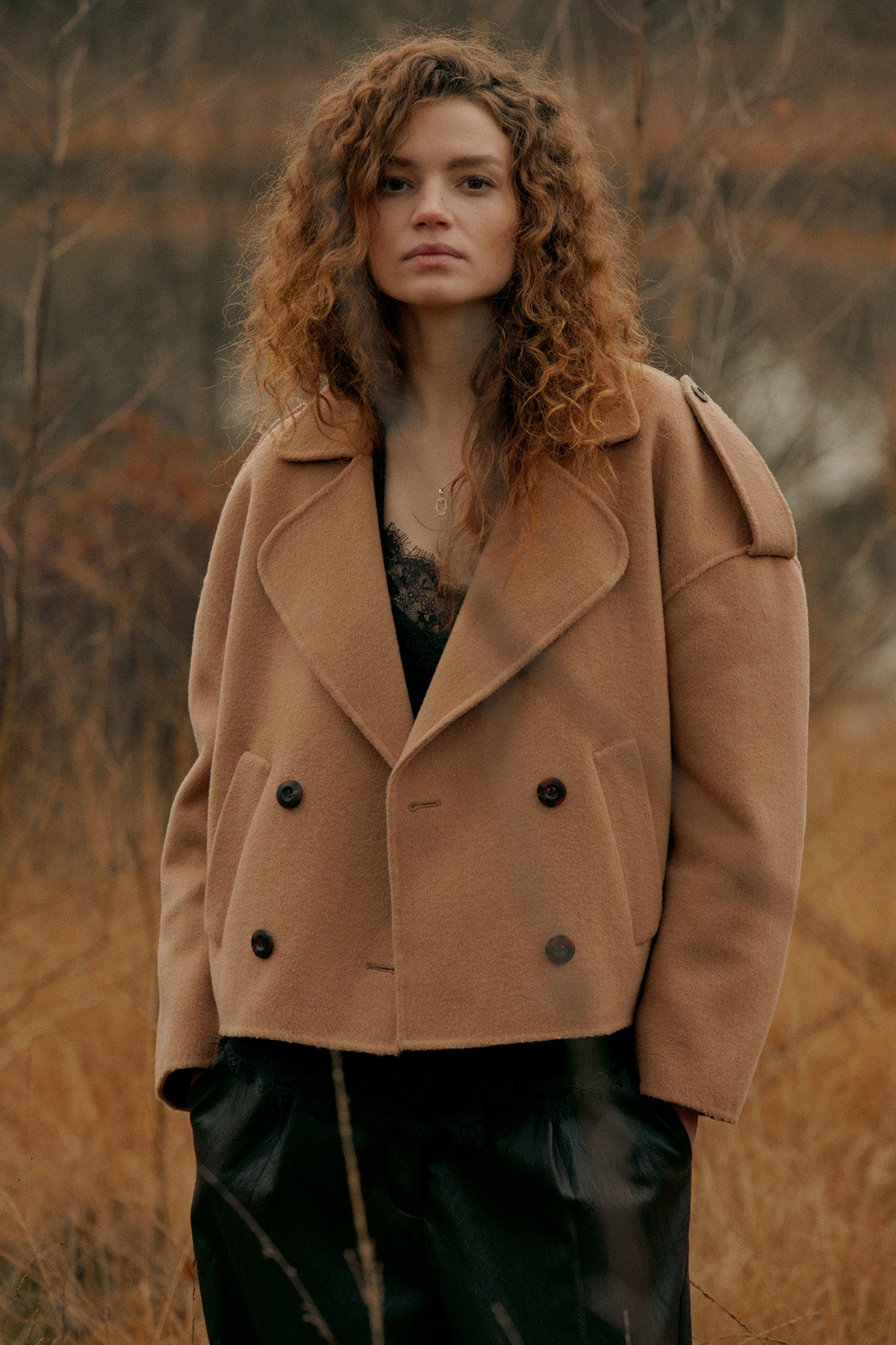 Veste en laine avec détails utilitaires