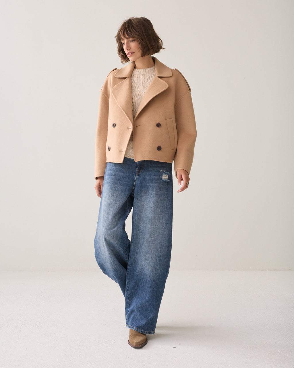 Veste en laine avec détails utilitaires