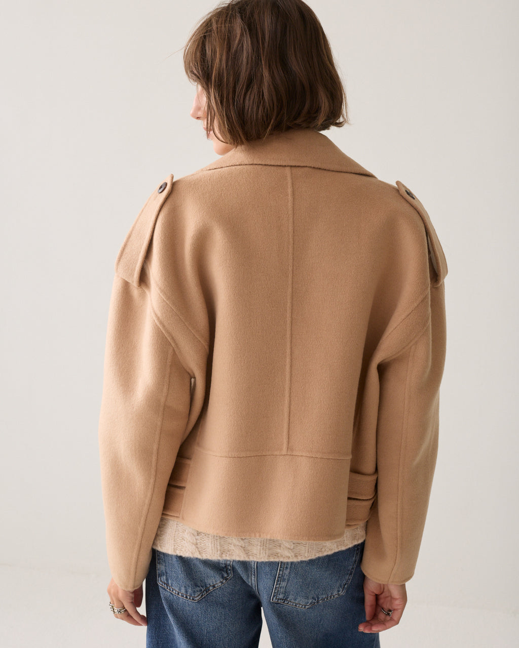 Veste en laine avec détails utilitaires