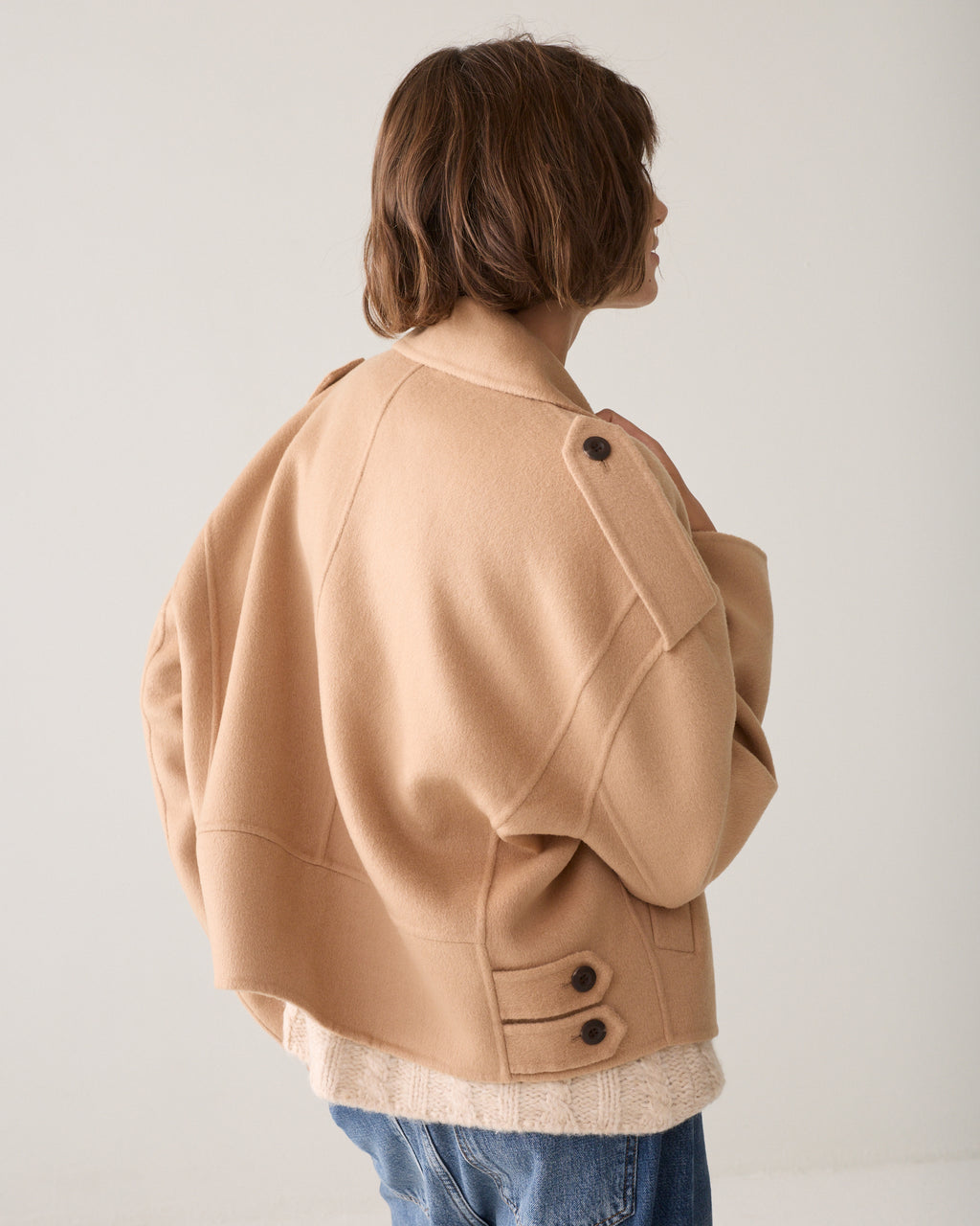 Veste en laine avec détails utilitaires