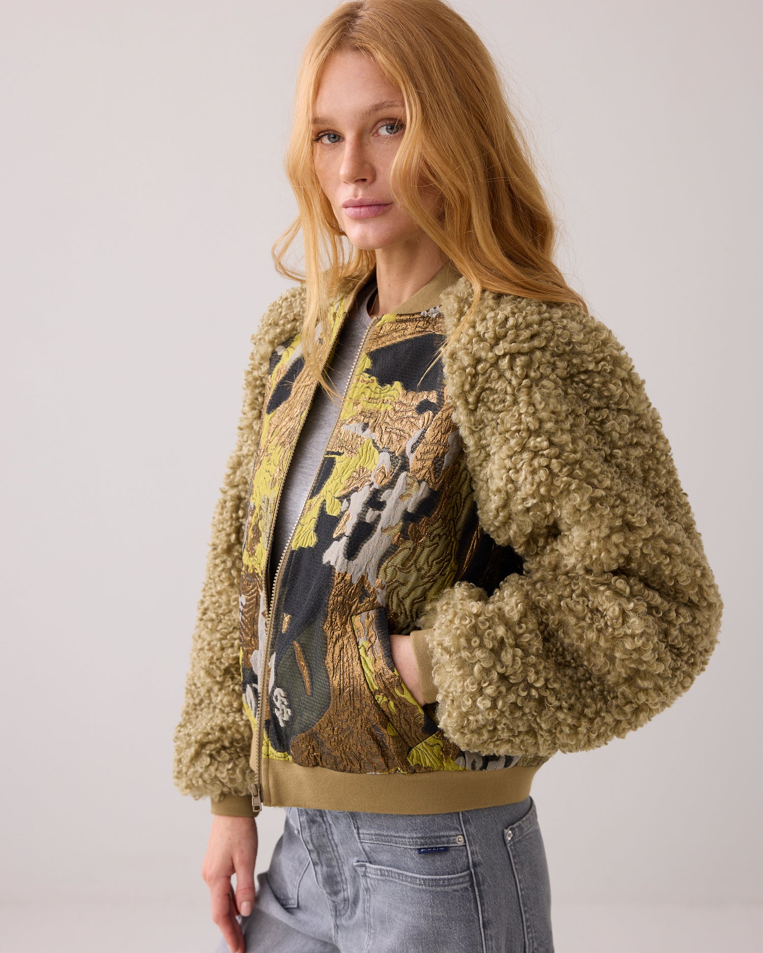 Jacquard-teddy bomber