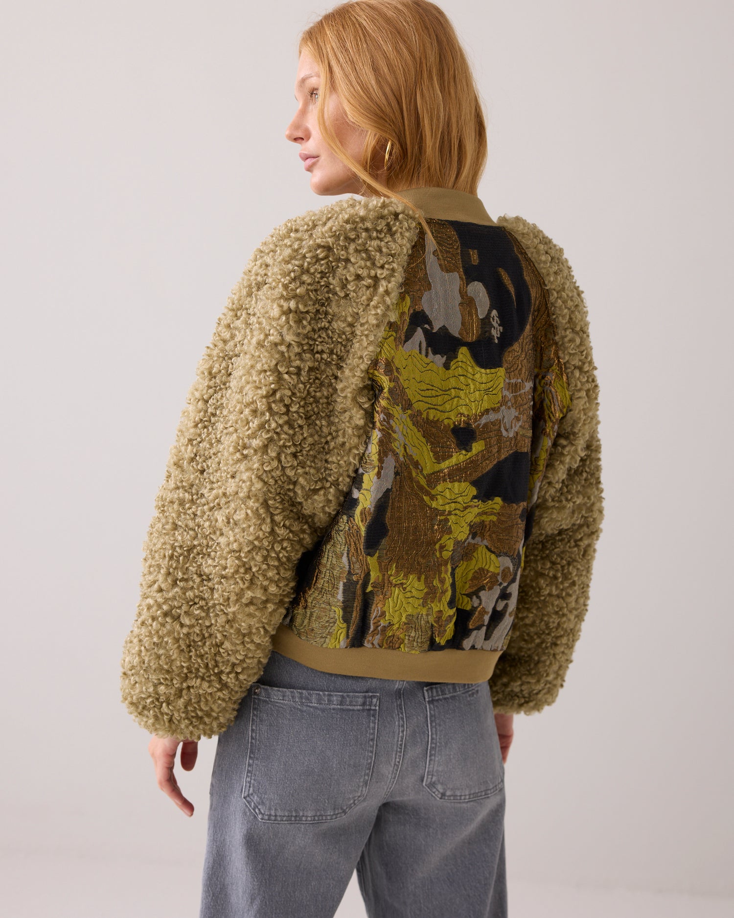 Jacquard-teddy bomber