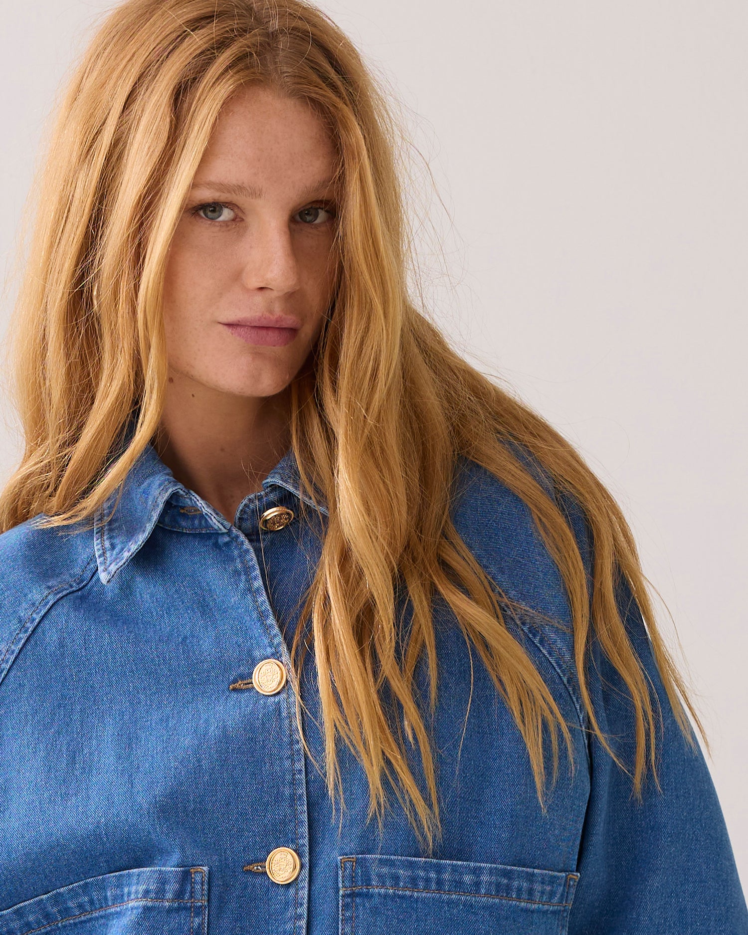 ボトムスその他 Aspesi Double Breasted Jacket In Blue Denim Denim Oversized Blazer | The Latest Scoop