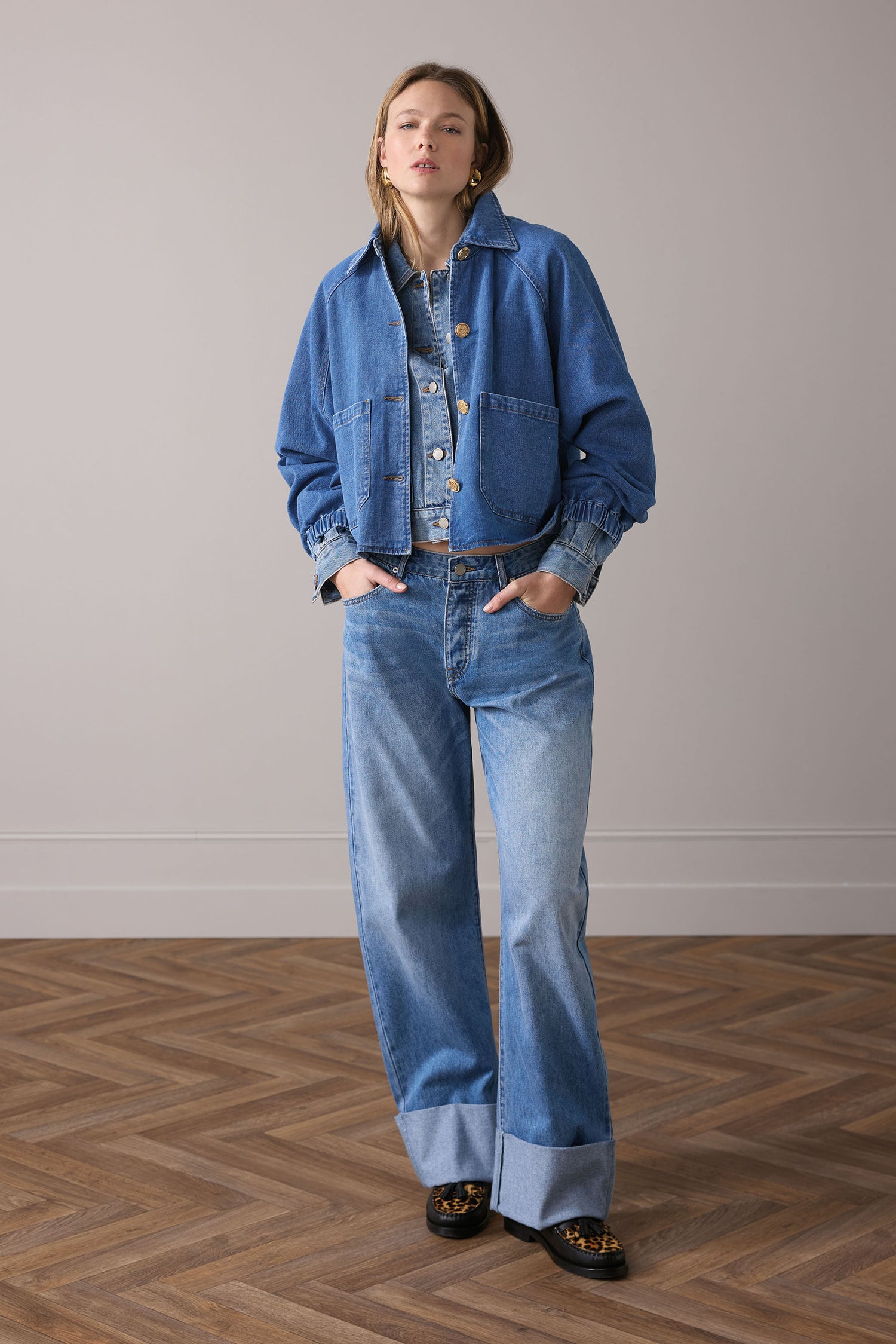 ボトムスその他 Aspesi Double Breasted Jacket In Blue Denim Denim Oversized Blazer | The Latest Scoop