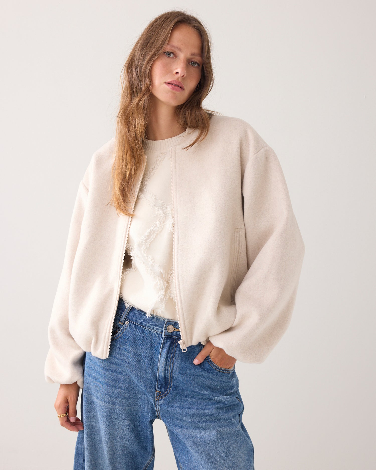 Bomber jacket in wool blend