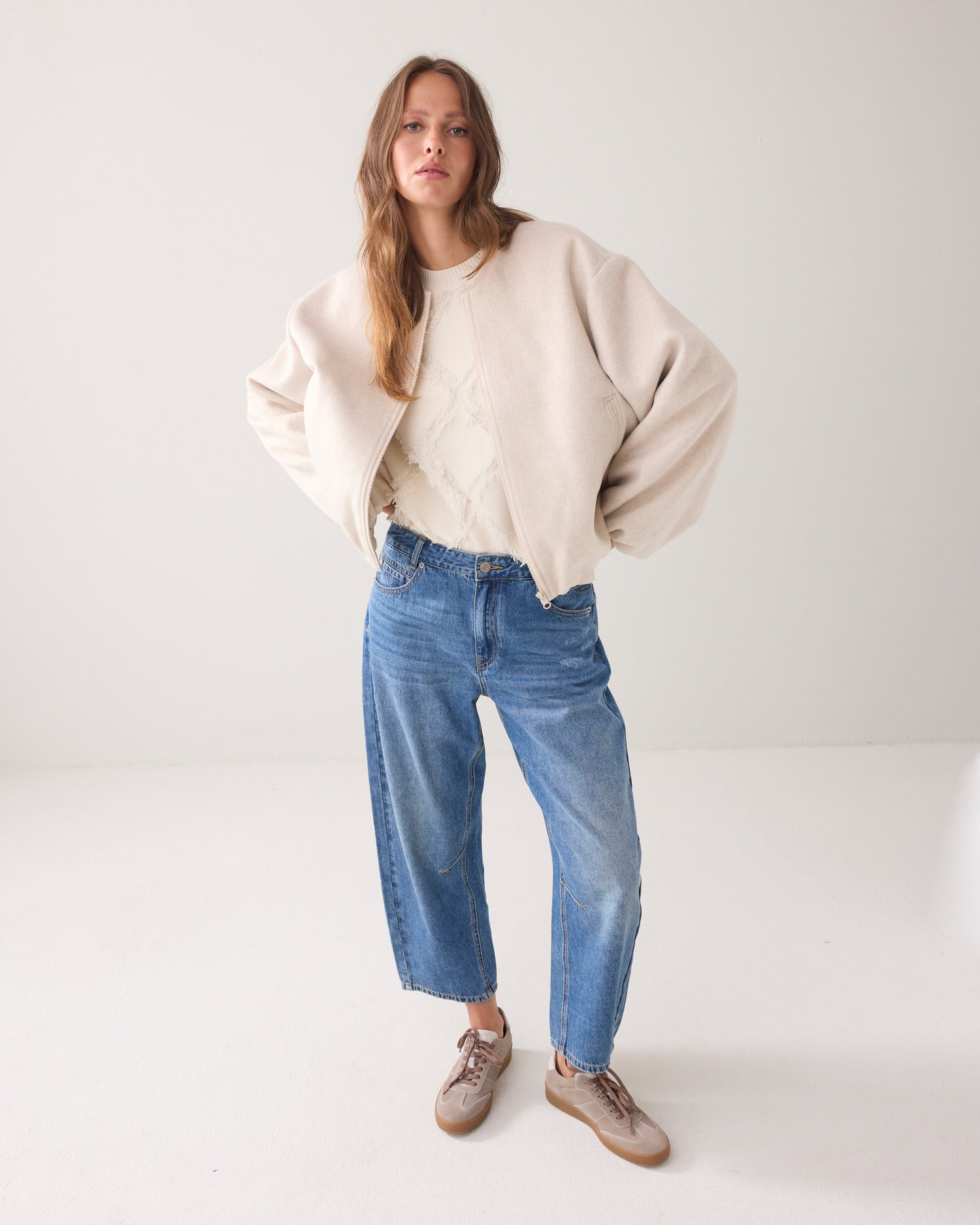 Bomber jacket in wool blend