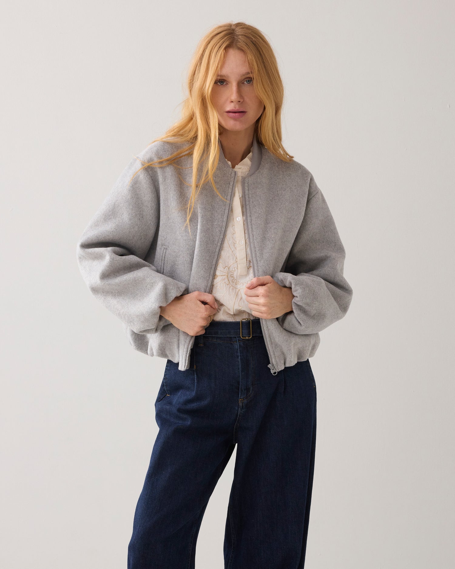 Bomber jacket in wool blend