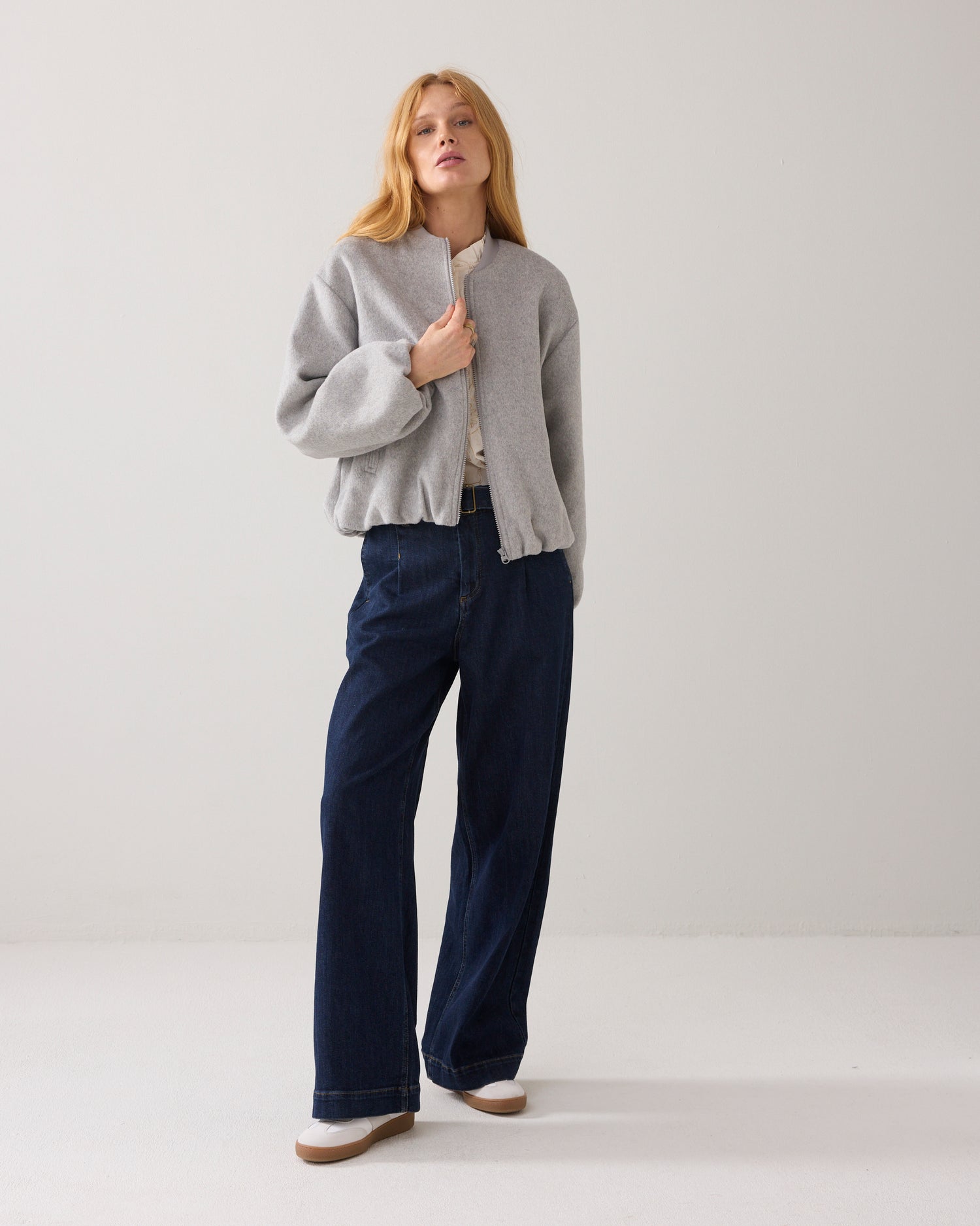 Bomber jacket in wool blend