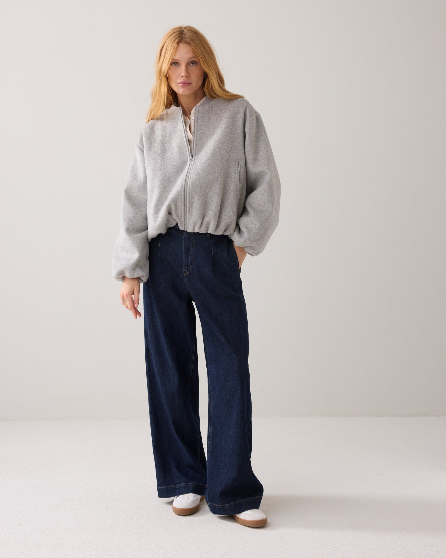 Bomber jacket in wool blend